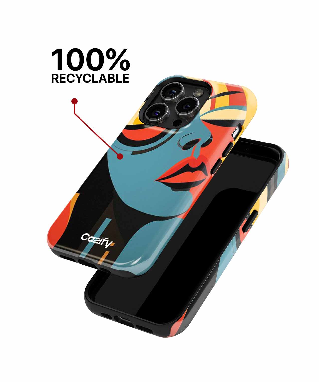 Stylish Colorful Face with Funky Vibes iPhone case Case Cazify - Delivery Canada