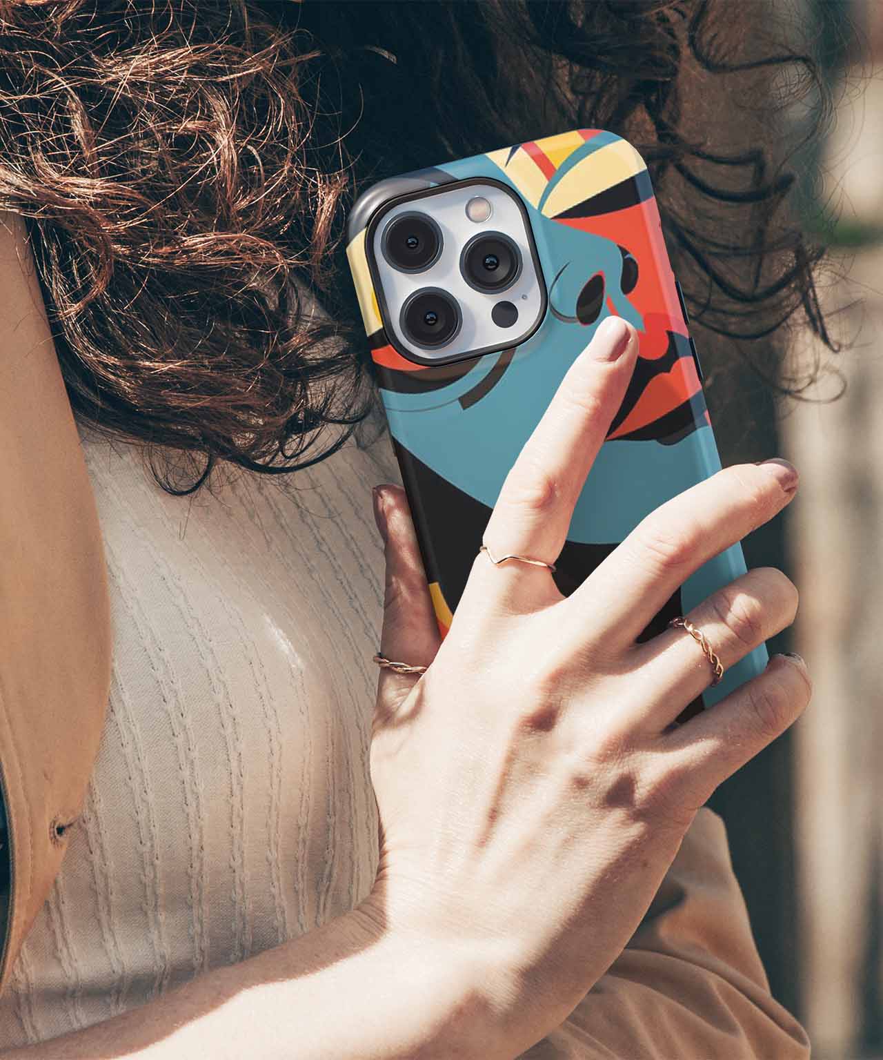 Stylish Colorful Face with Funky Vibes iPhone case Case Cazify - Delivery Canada