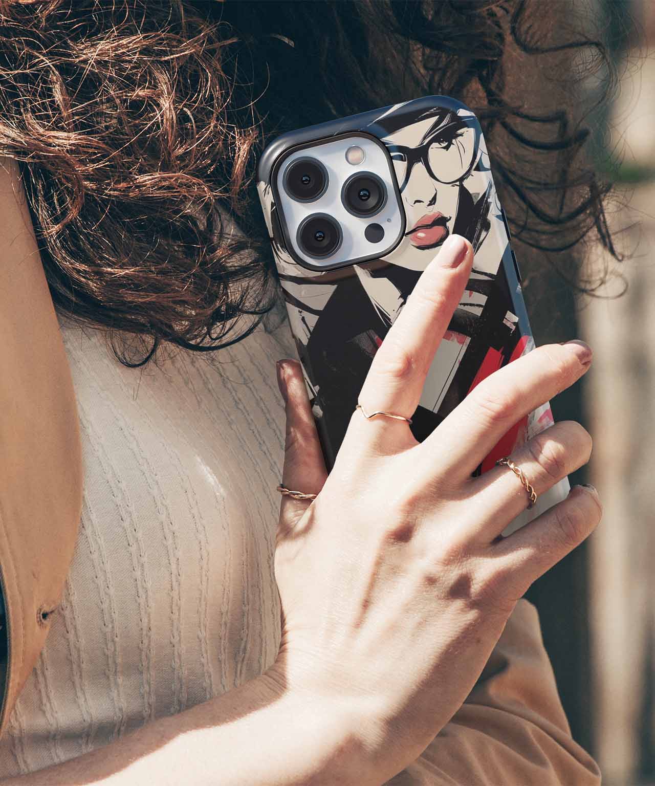 Stylish Lady in Bold Colors iPhone case Case Cazify - Delivery Canada