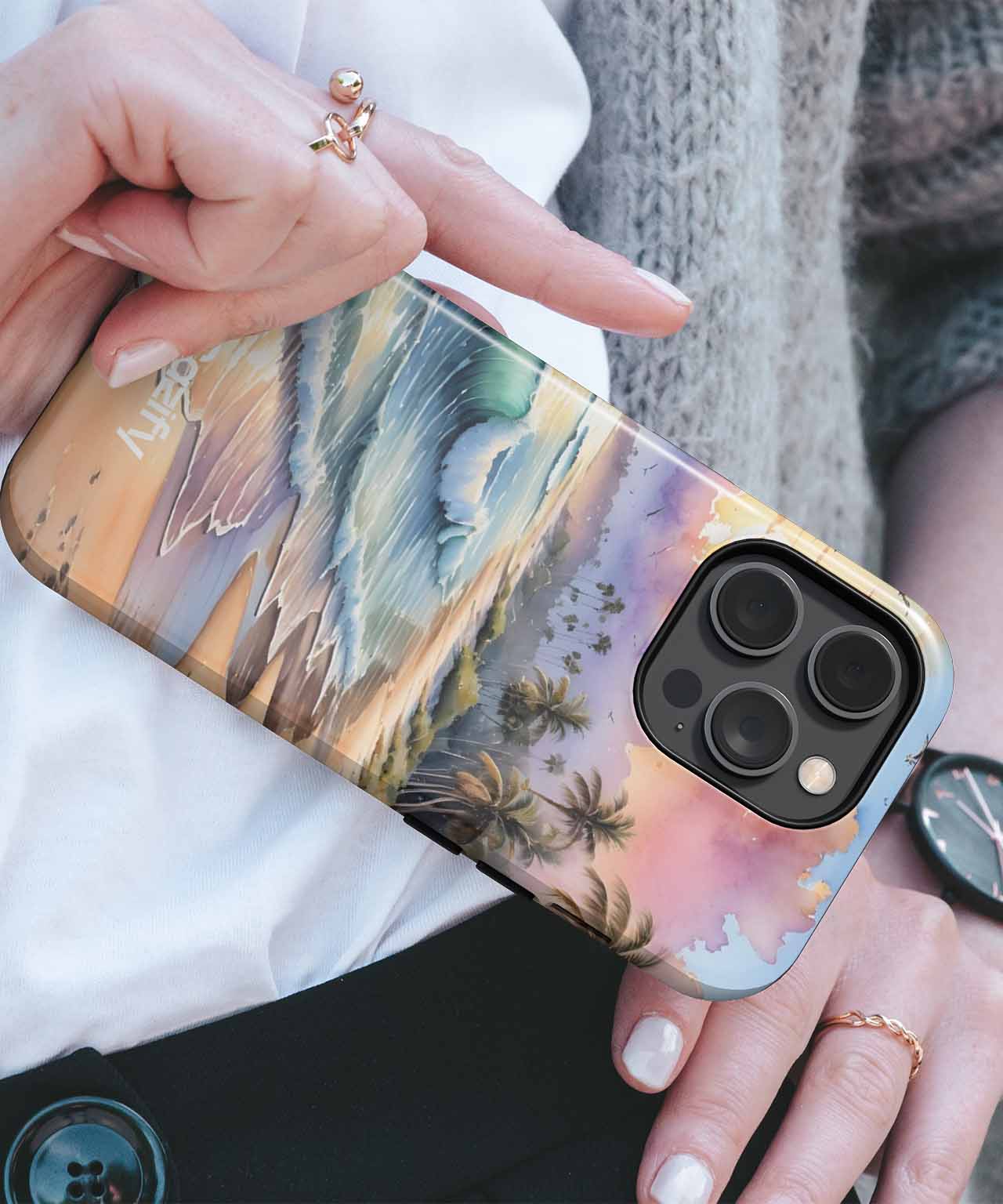 Sunny Beach Paradise with Gentle Waves iPhone case Case Cazify - Delivery Canada