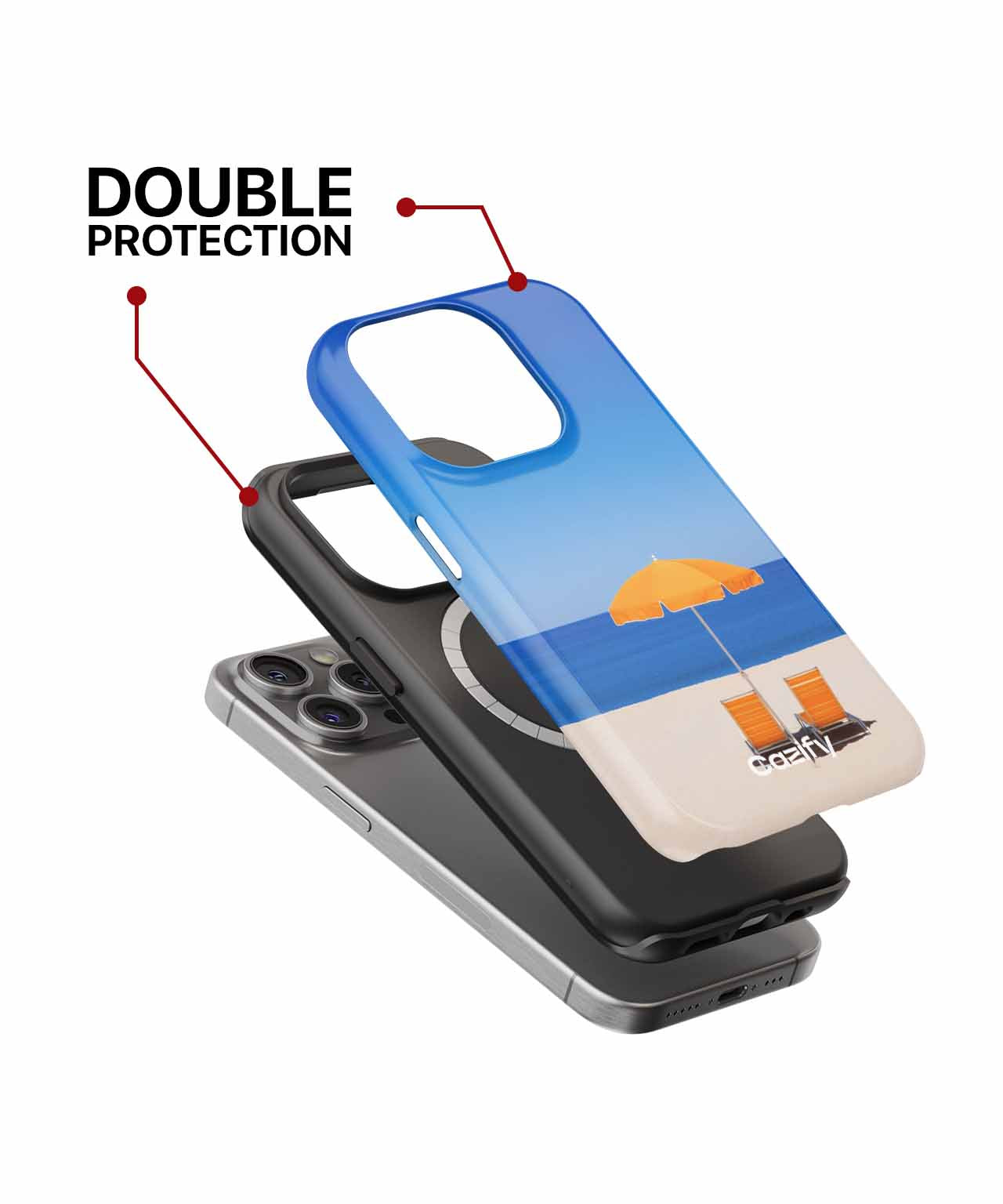 Sunny Beach Relaxation with Orange Umbrella iPhone case Case Cazify - Delivery Canada