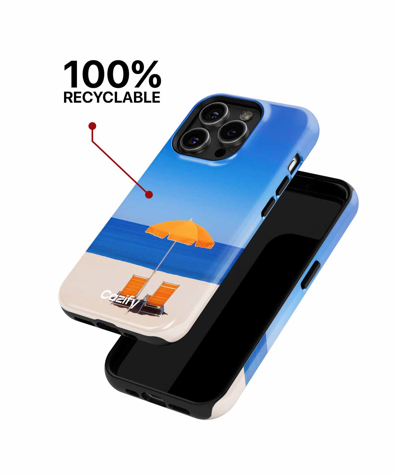 Sunny Beach Relaxation with Orange Umbrella iPhone case Case Cazify - Delivery Canada
