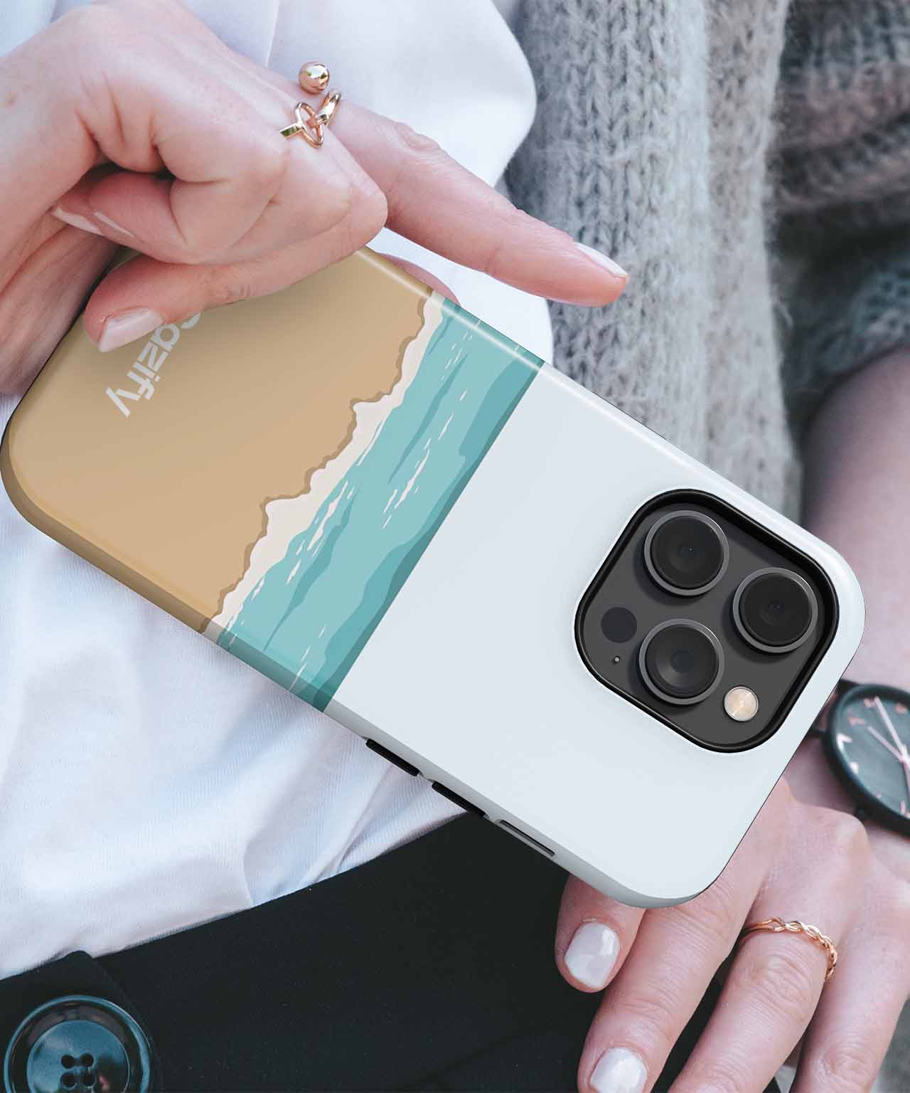 Sunny Beach Vibes with Waves and Sand iPhone case Case Cazify - Delivery Canada