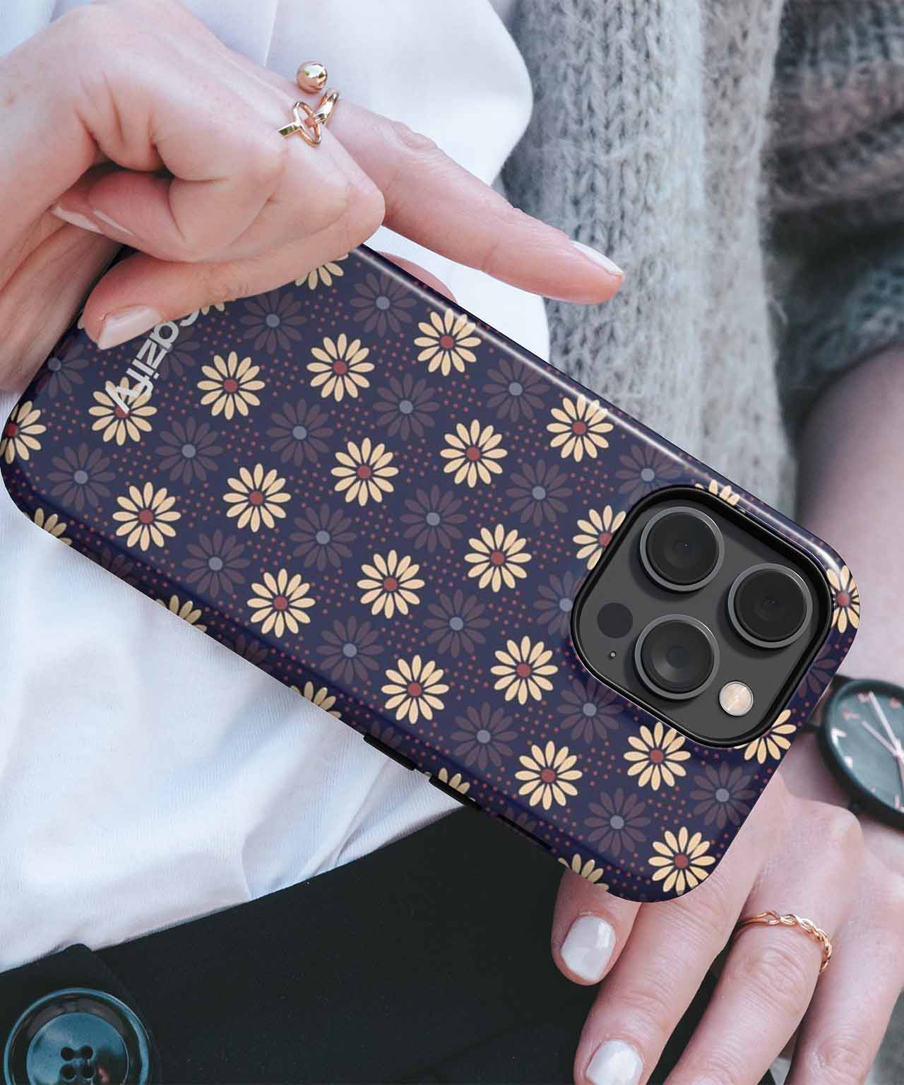 Sunny Blooms Dancing on Dark iPhone case Case Cazify - Delivery Canada