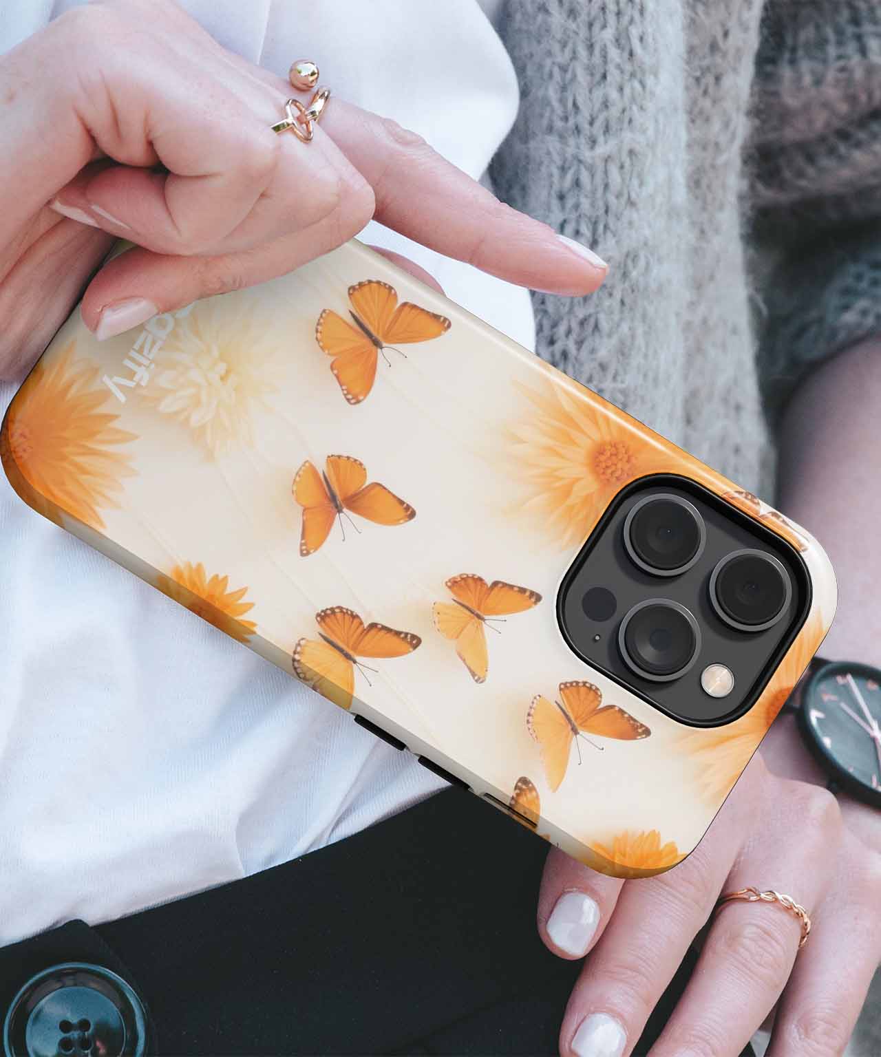 Sunny Butterfly Garden Dance iPhone case Case Cazify - Delivery Canada