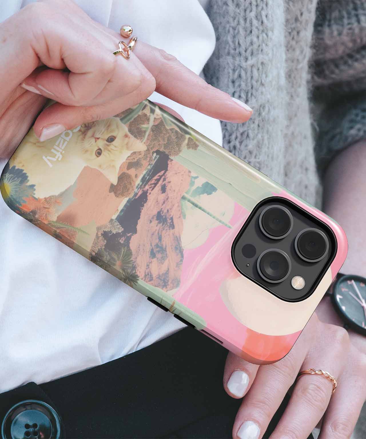 Sunny Cat Oasis in the Desert iPhone case Case Cazify - Delivery Canada