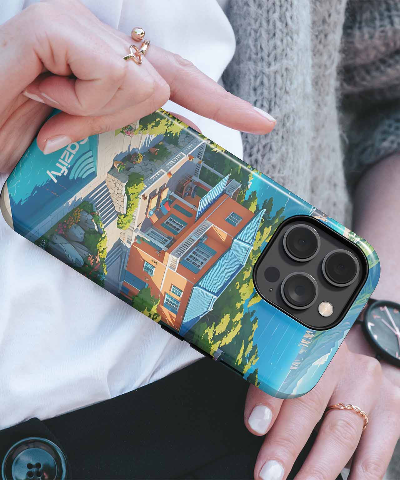 Sunny Coastal Escape with Vibrant Views iPhone case Case Cazify - Delivery Canada