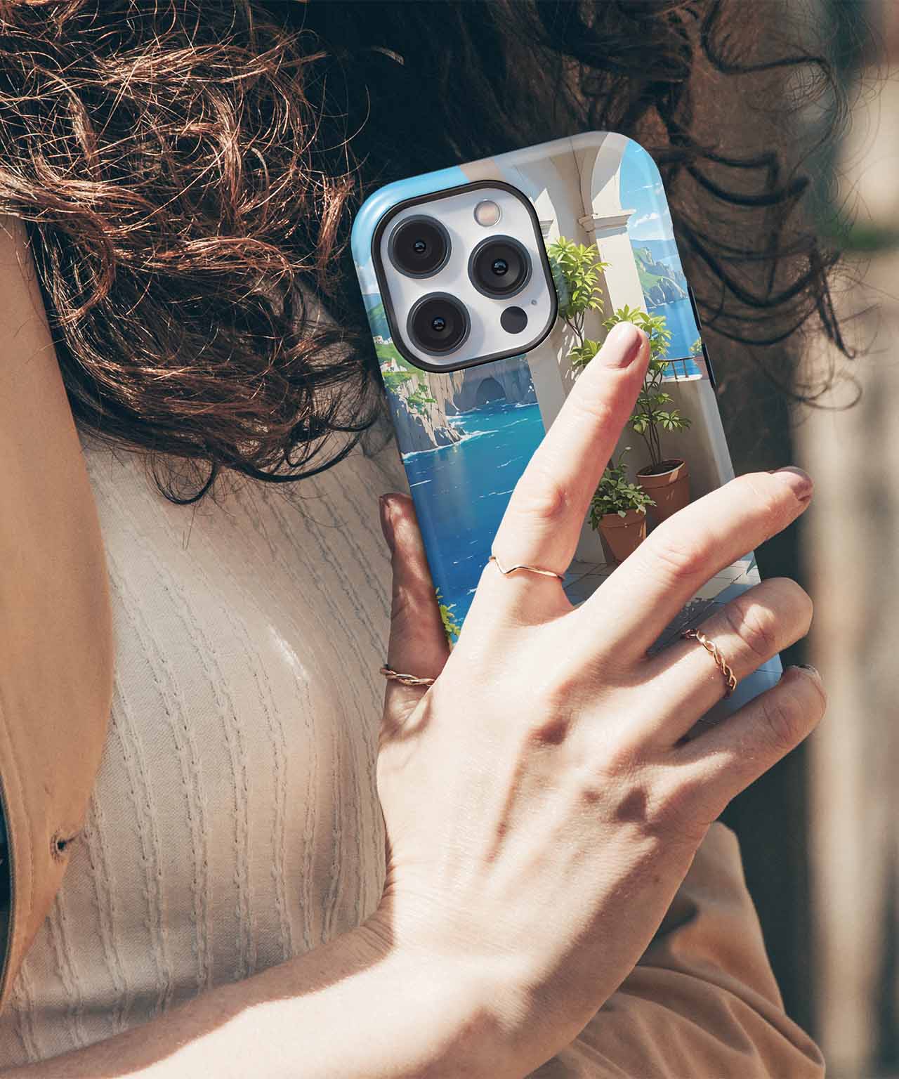 Sunny Coastal Oasis with Plants iPhone case Case Cazify - Delivery Canada