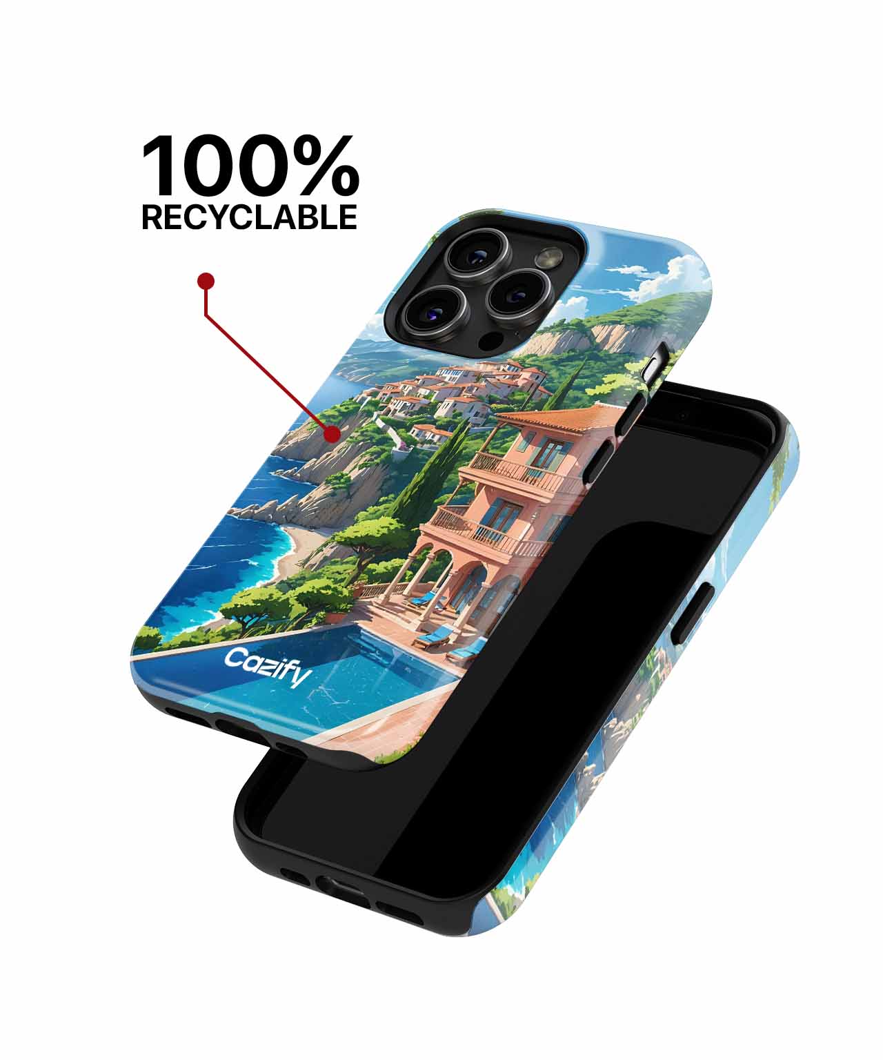 Sunny Coastal Paradise with a Pool iPhone case Case Cazify - Delivery Canada
