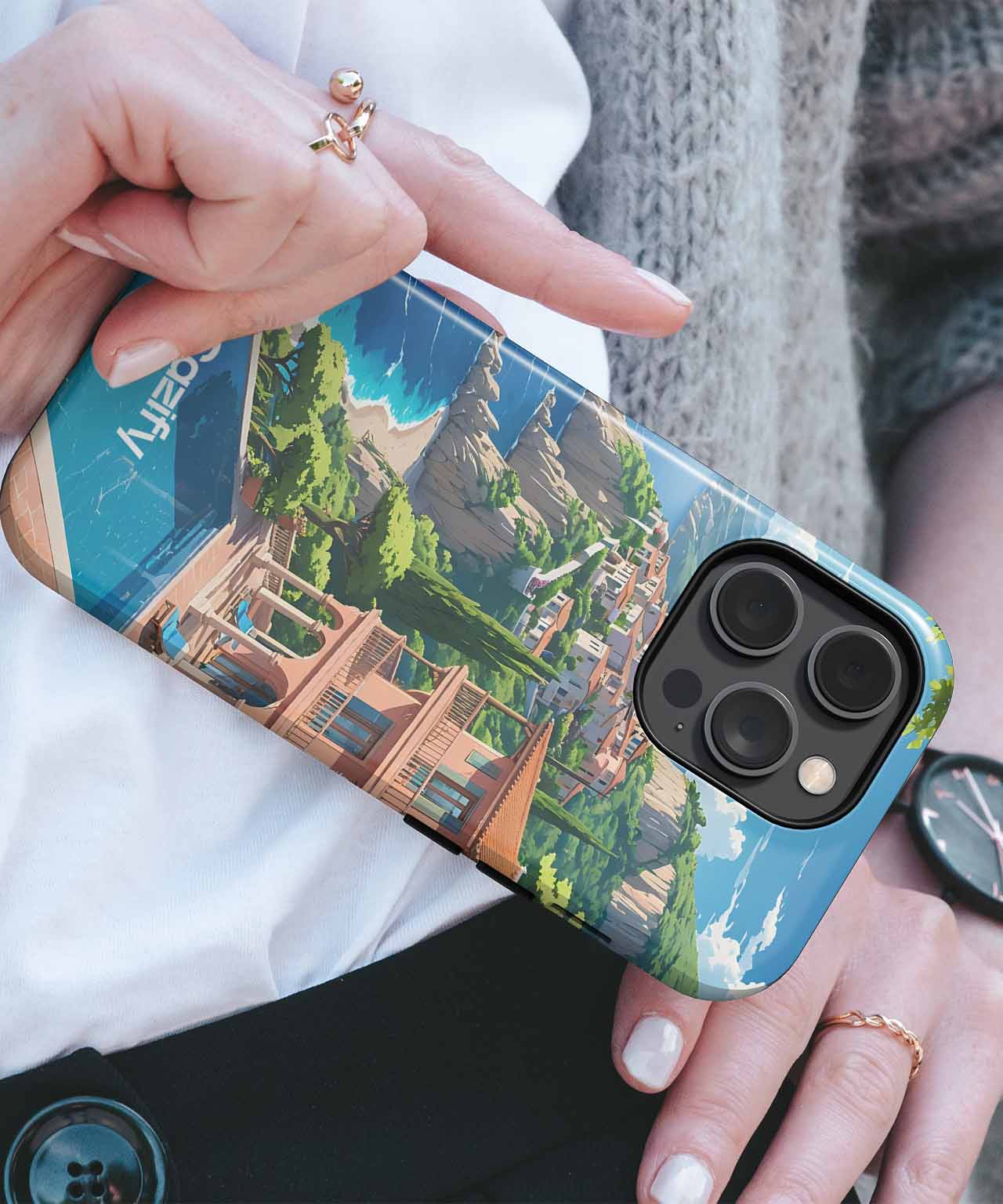 Sunny Coastal Paradise with a Pool iPhone case Case Cazify - Delivery Canada