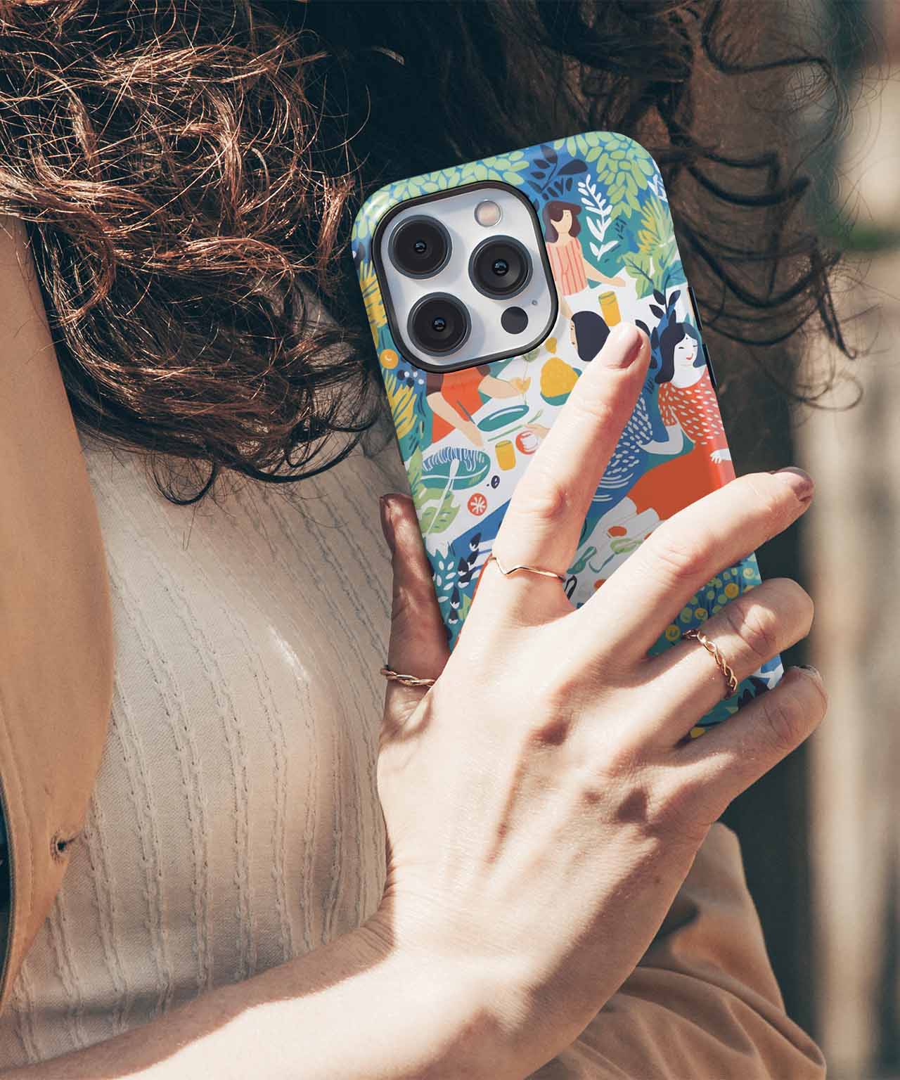 Sunny Picnic Delight with Friends iPhone case Case Cazify - Delivery Canada