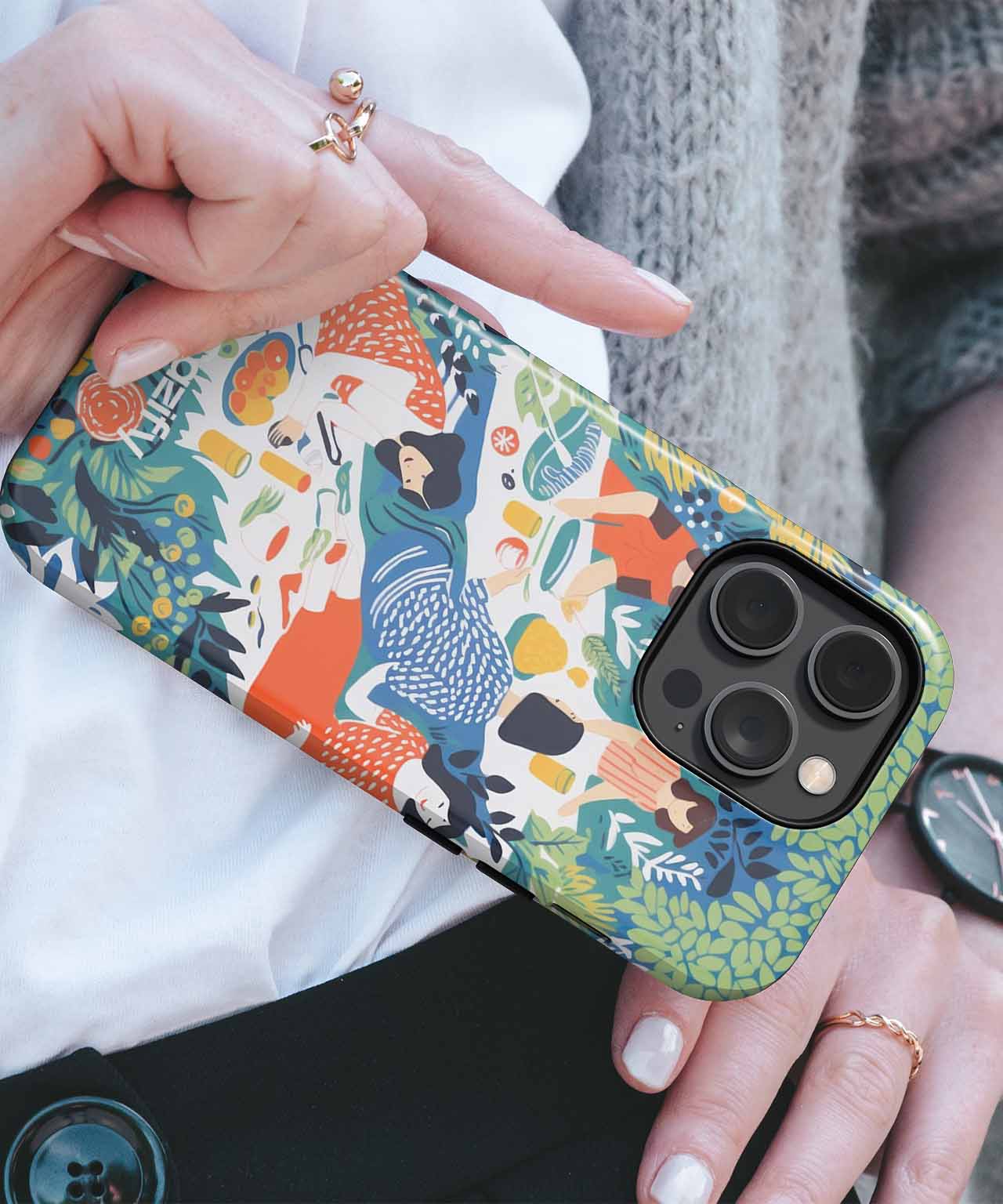 Sunny Picnic Delight with Friends iPhone case Case Cazify - Delivery Canada