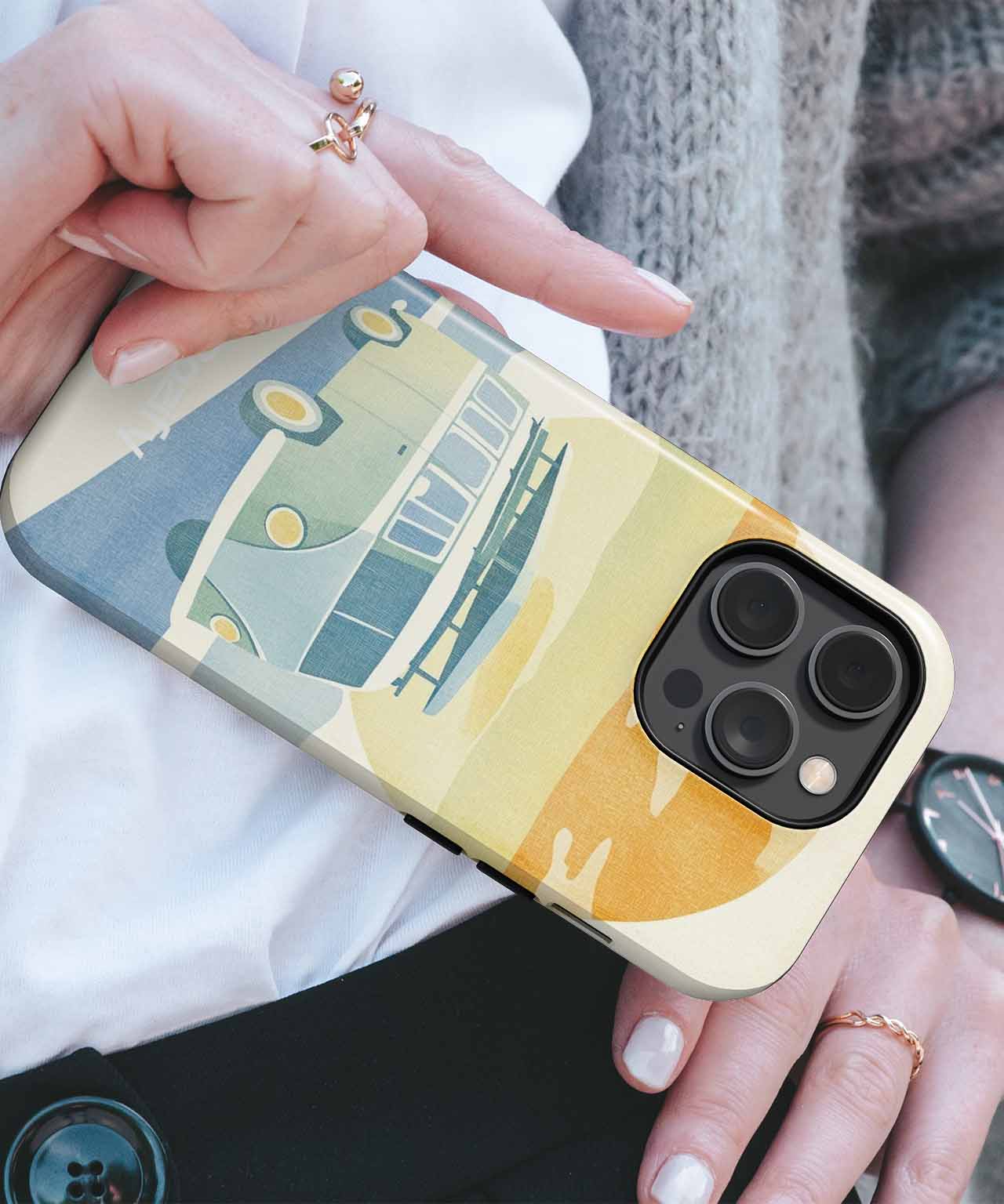 Sunny Road Trip Adventure with a Vintage Van iPhone case Case Cazify - Delivery Canada