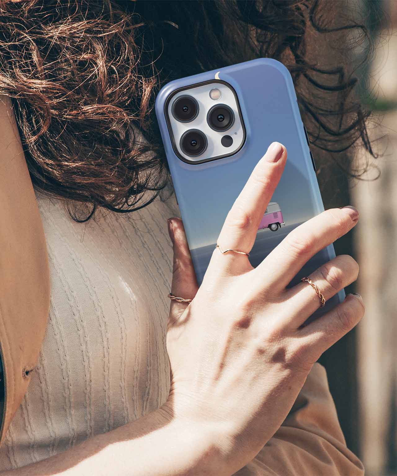 Sunny Road Trip Vibes with Pink Van iPhone case Case Cazify - Delivery Canada