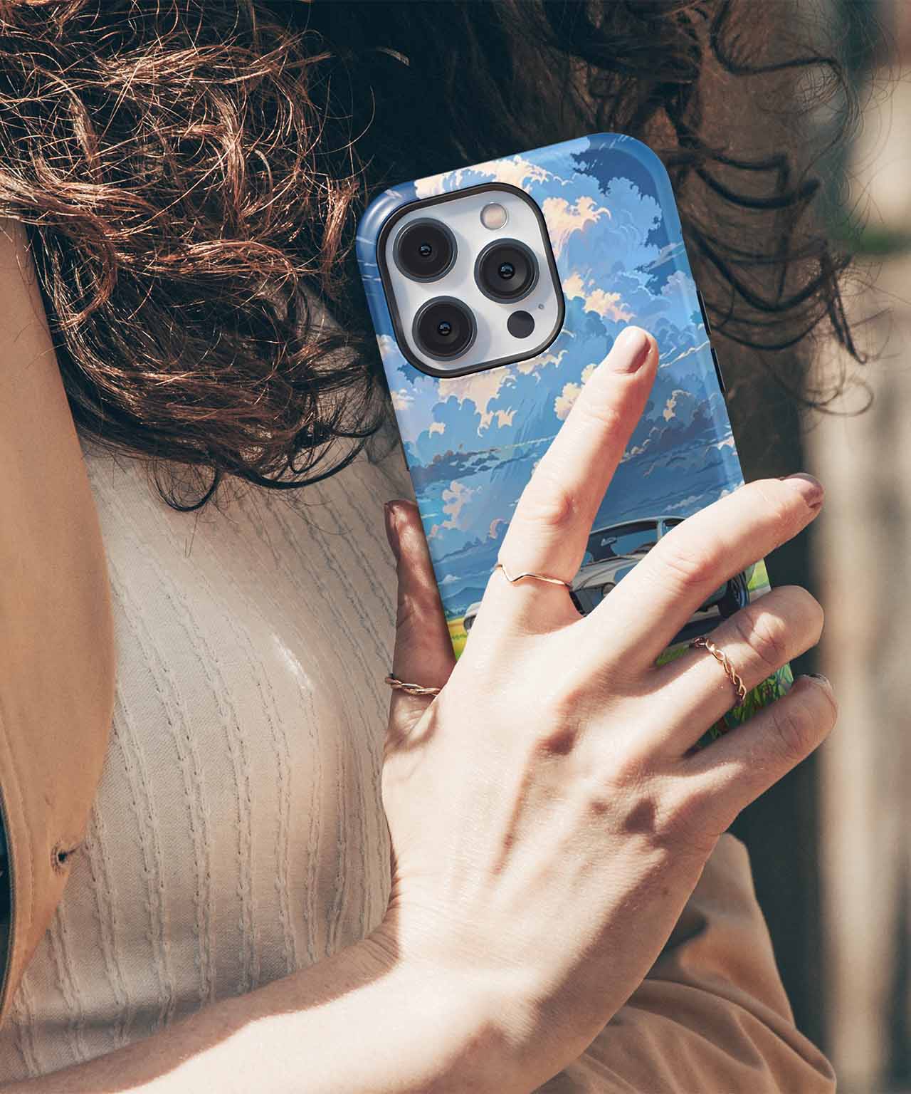 Sunny Road Trip with a Classic Ride iPhone case Case Cazify - Delivery Canada