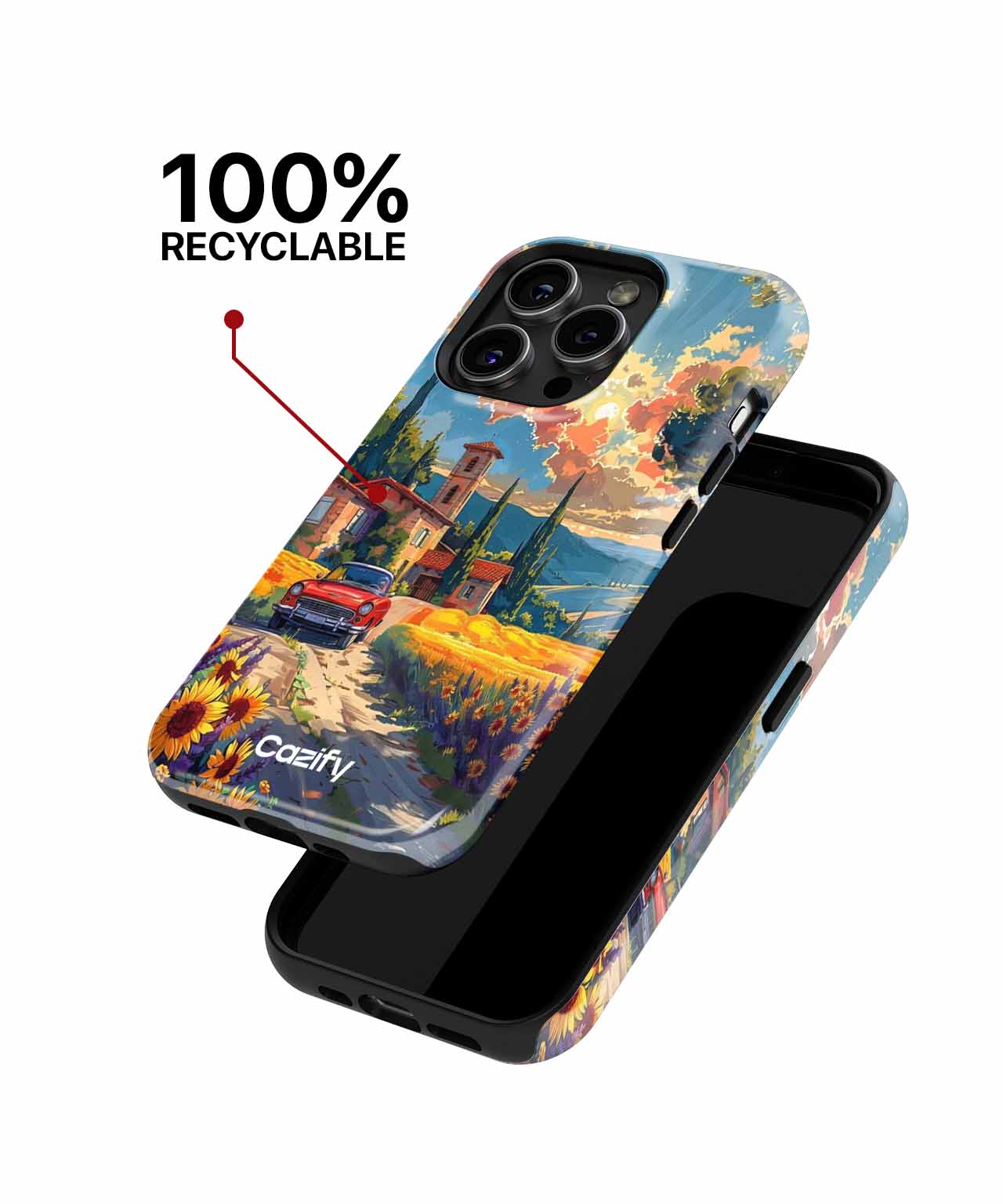 Sunny Roadside Adventure with Sunflowers iPhone case Case Cazify - Delivery Canada