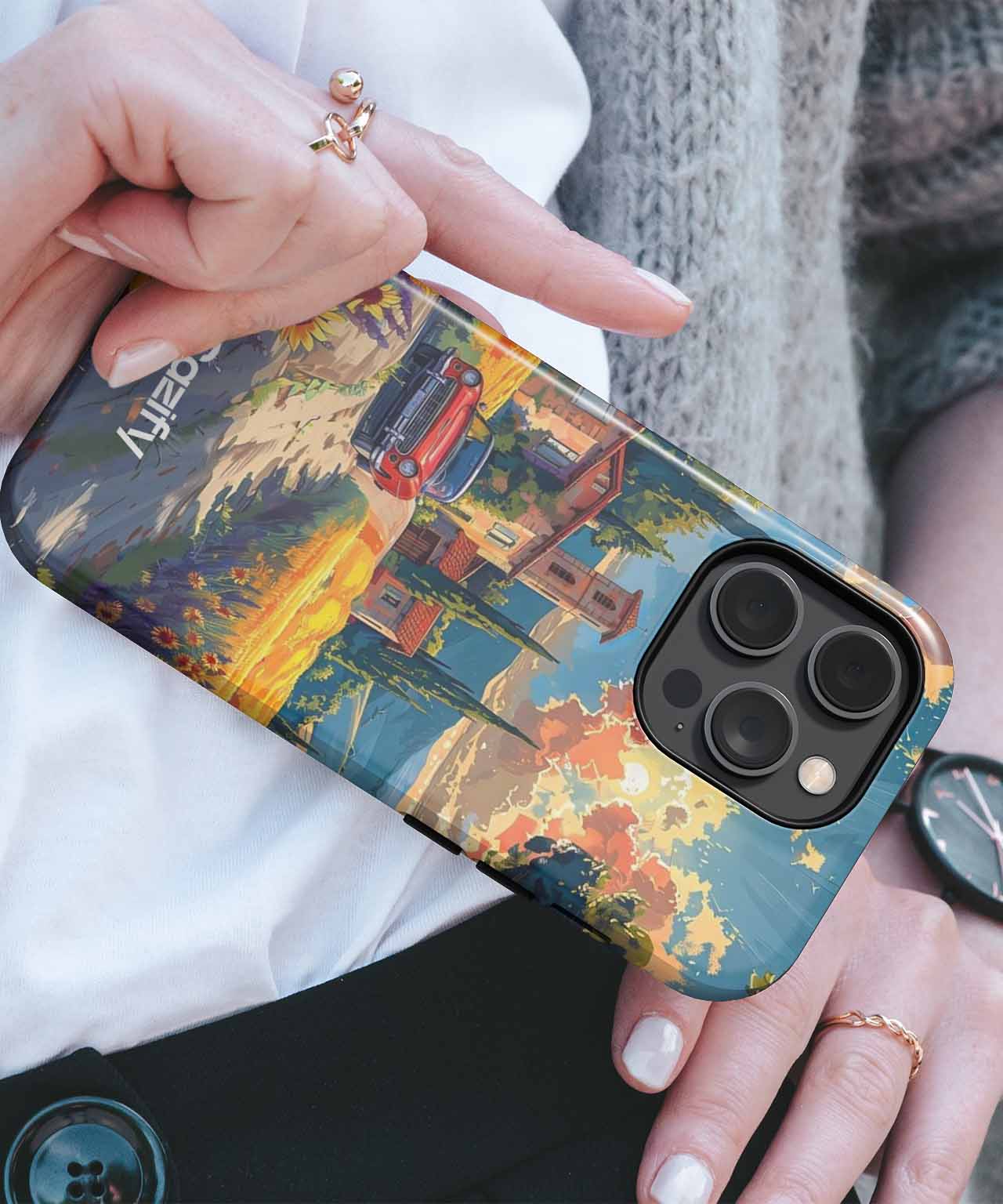 Sunny Roadside Adventure with Sunflowers iPhone case Case Cazify - Delivery Canada