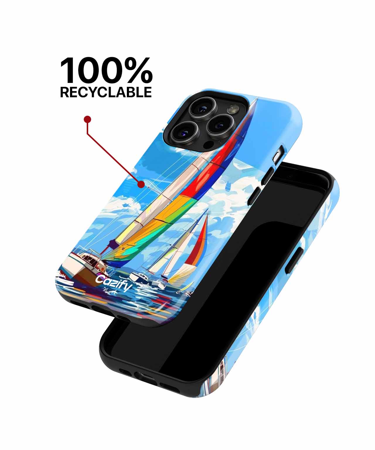 Sunny Sailboats Race Against Clouds iPhone case Case Cazify - Delivery Canada