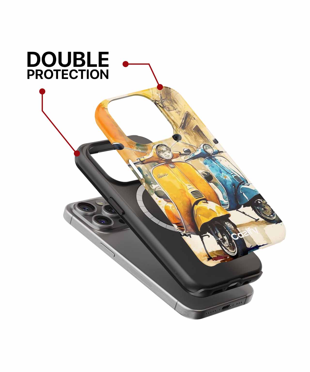 Sunny Scooter Adventure in Colors iPhone case Case Cazify - Delivery Canada