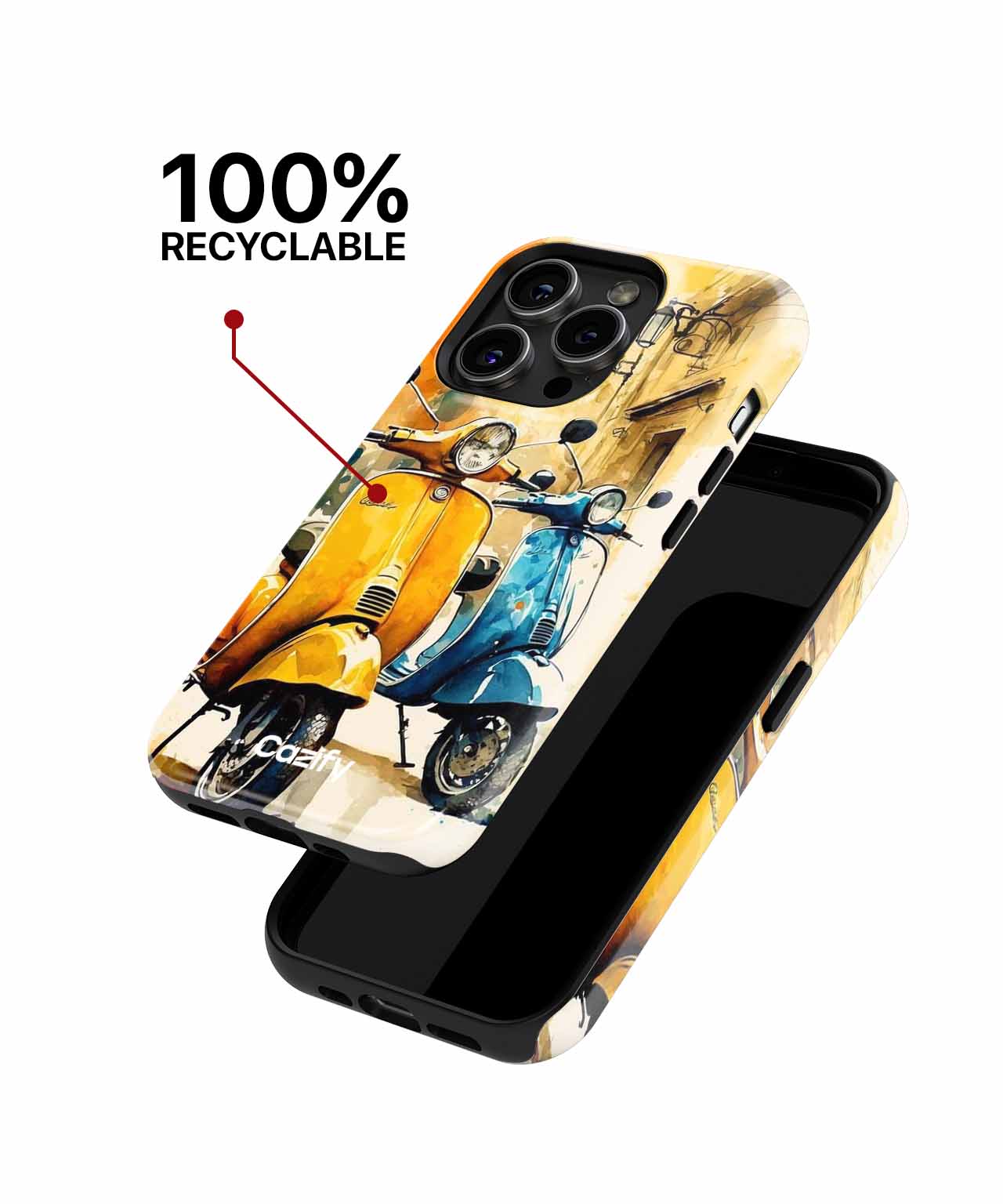 Sunny Scooter Adventure in Colors iPhone case Case Cazify - Delivery Canada