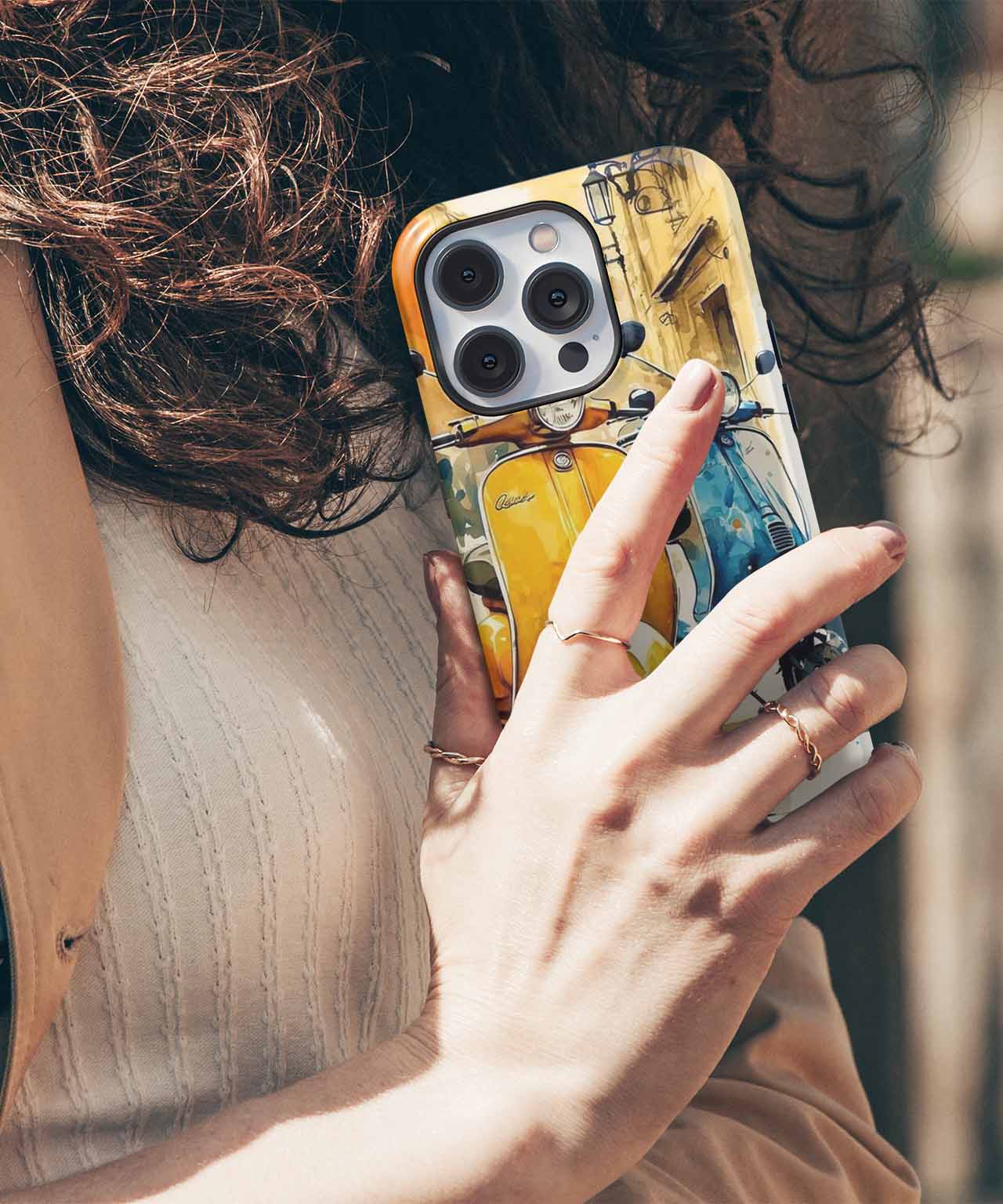 Sunny Scooter Adventure in Colors iPhone case Case Cazify - Delivery Canada