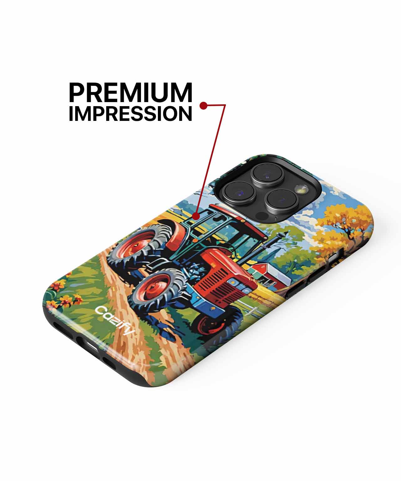 Sunny Tractor Adventure Through Fields iPhone case Case Cazify - Delivery Canada