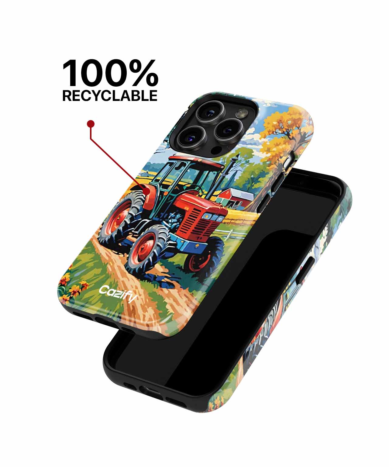 Sunny Tractor Adventure Through Fields iPhone case Case Cazify - Delivery Canada