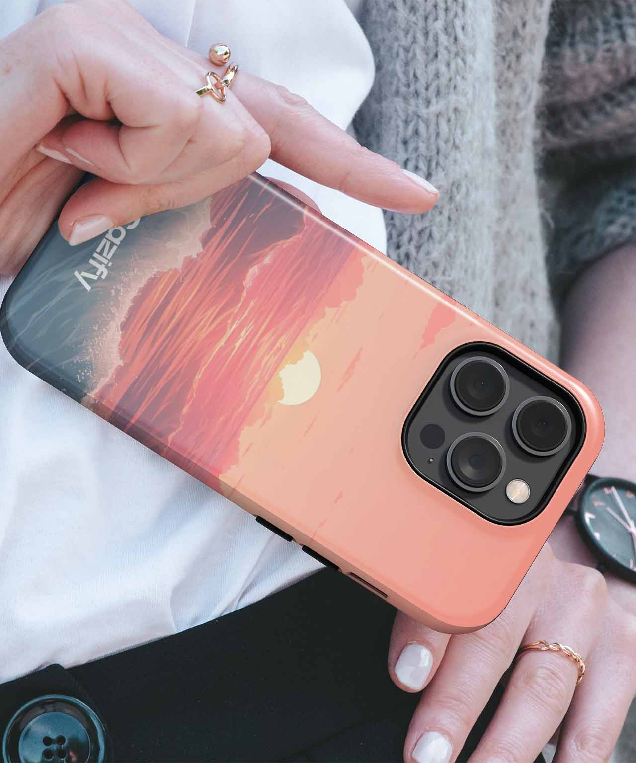 Sunny Waves and Serene Horizons iPhone case Case Cazify - Delivery Canada