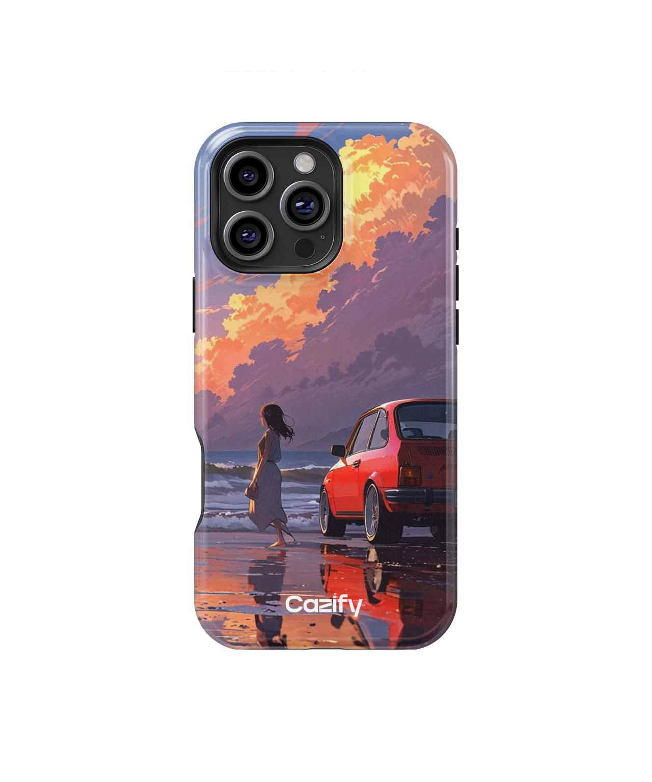 Sunset Beach Adventure with a Classic Car iPhone case Case Cazify - Delivery Canada