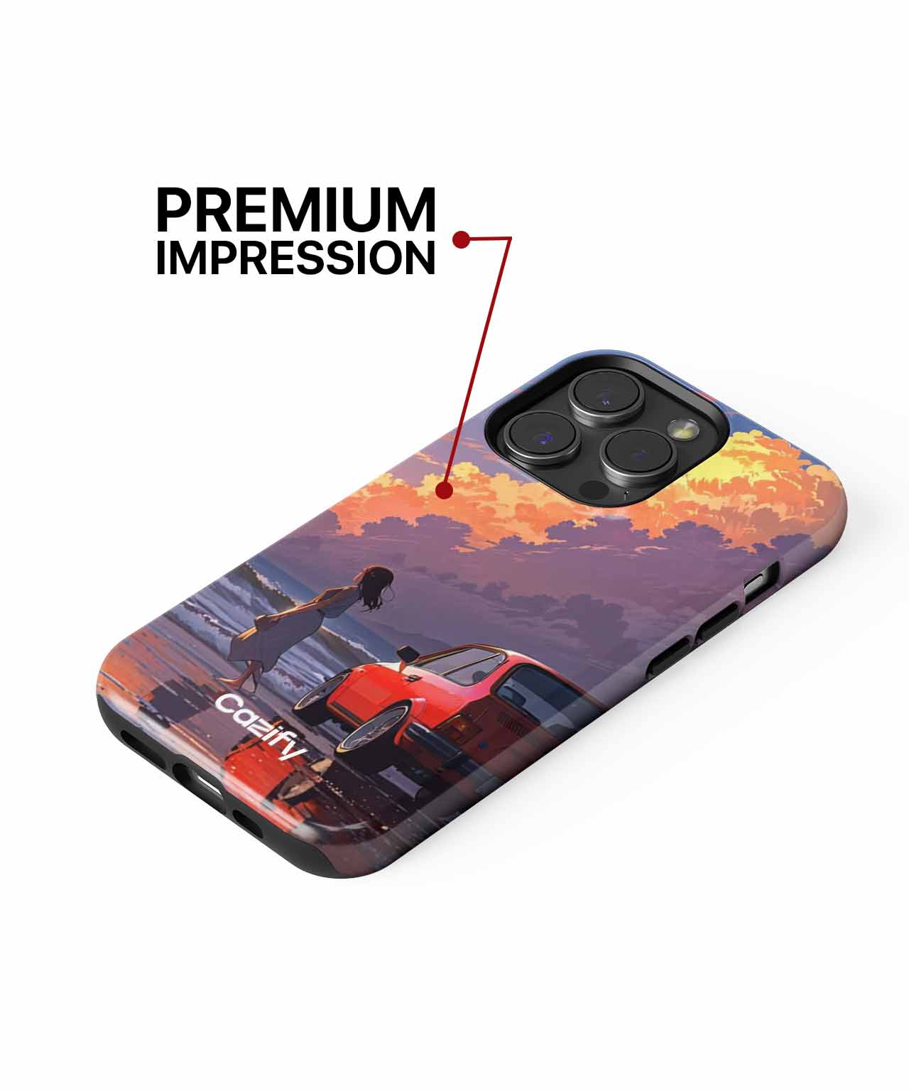Sunset Beach Adventure with a Classic Car iPhone case Case Cazify - Delivery Canada