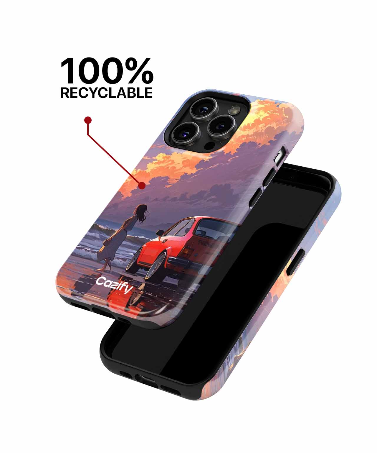Sunset Beach Adventure with a Classic Car iPhone case Case Cazify - Delivery Canada