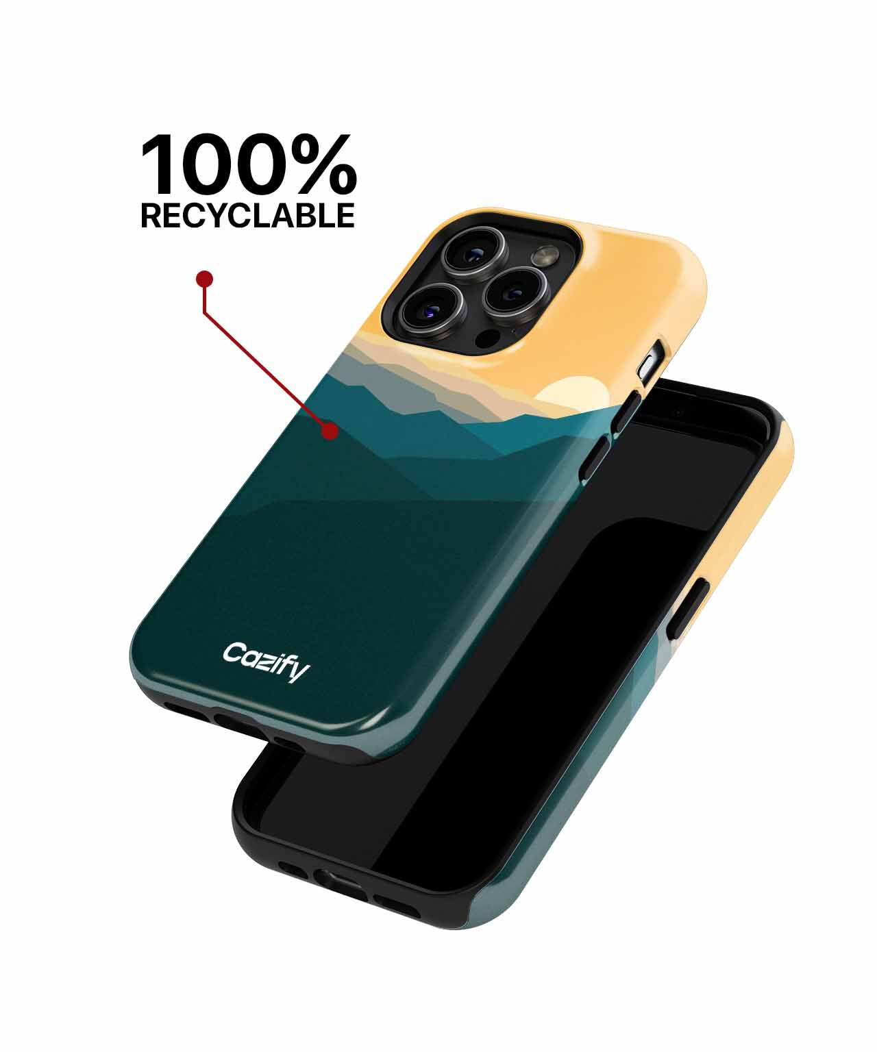 Sunset Overlapping Mountains in Peaceful Harmony iPhone case Case Cazify - Delivery Canada