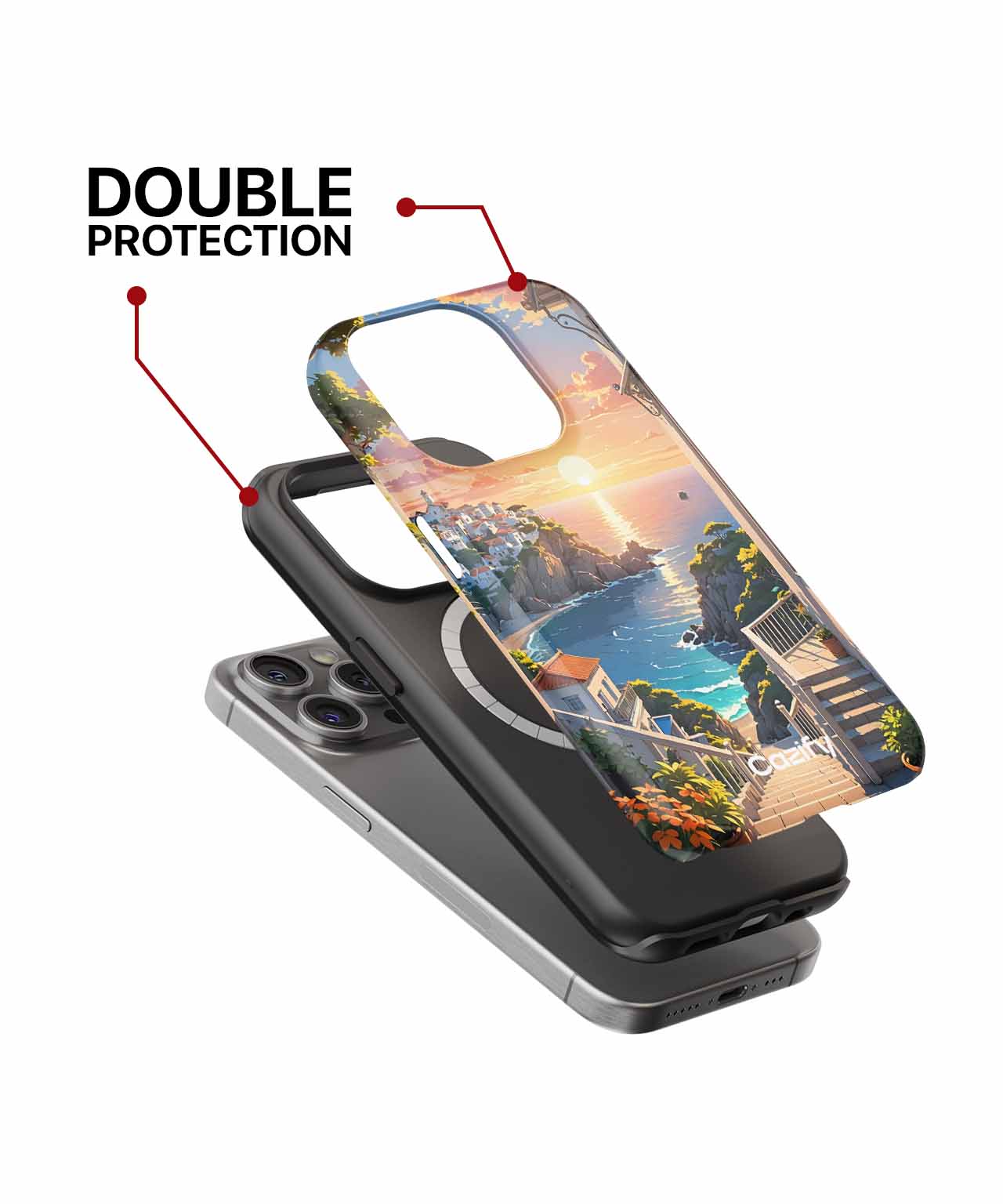 Sunset Stroll by the Ocean Breeze iPhone case Case Cazify - Delivery Canada