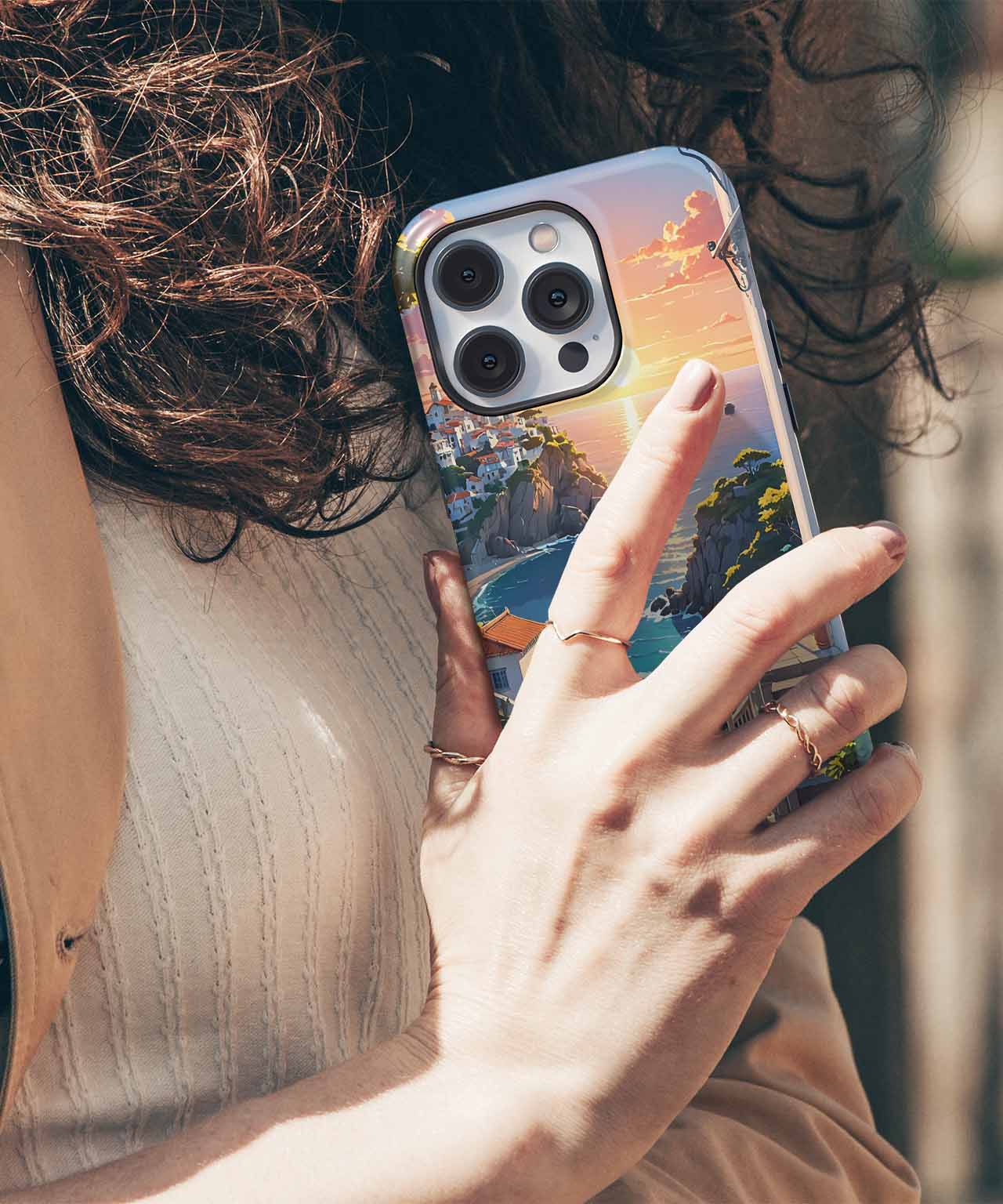 Sunset Stroll by the Ocean Breeze iPhone case Case Cazify - Delivery Canada