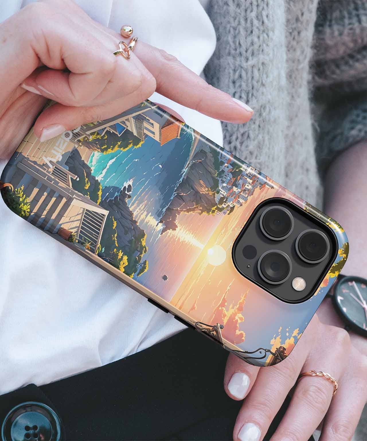 Sunset Stroll by the Ocean Breeze iPhone case Case Cazify - Delivery Canada