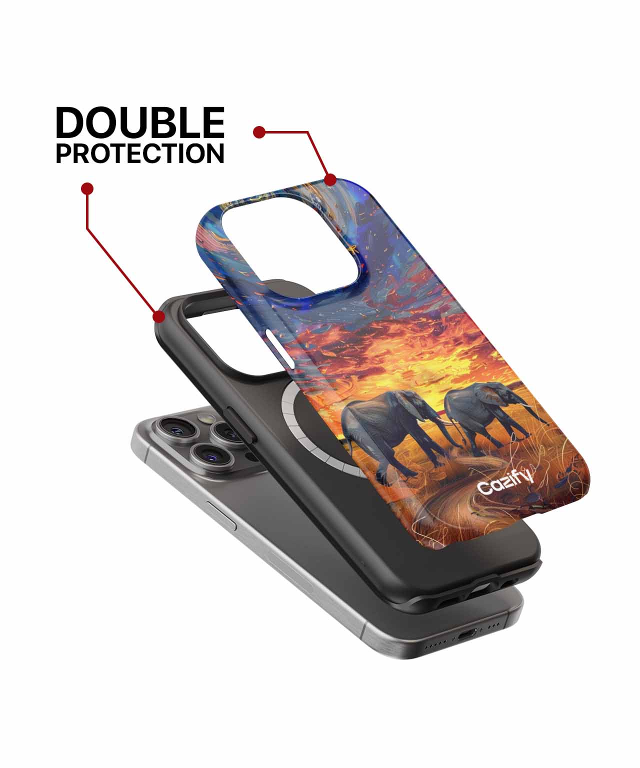 Tranquil Elephants Under Starry Sky iPhone case Case Cazify - Delivery Canada