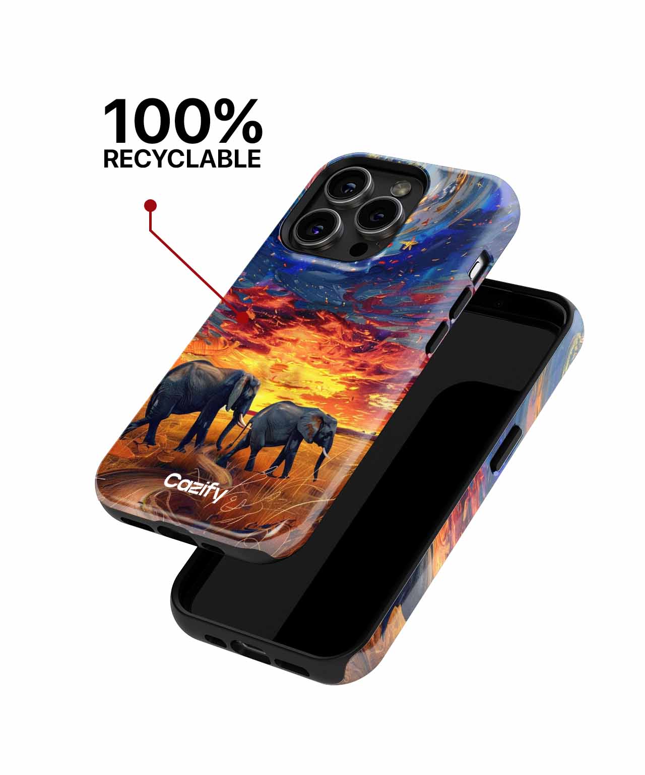 Tranquil Elephants Under Starry Sky iPhone case Case Cazify - Delivery Canada