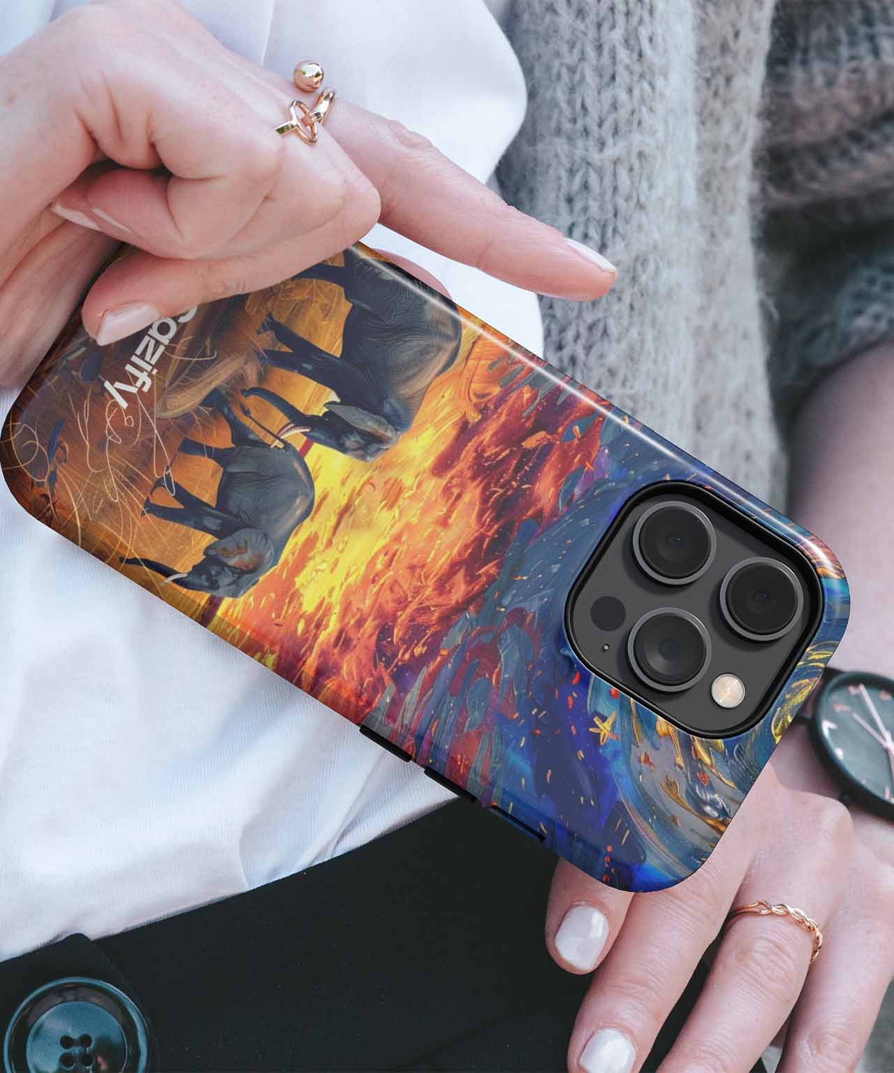 Tranquil Elephants Under Starry Sky iPhone case Case Cazify - Delivery Canada