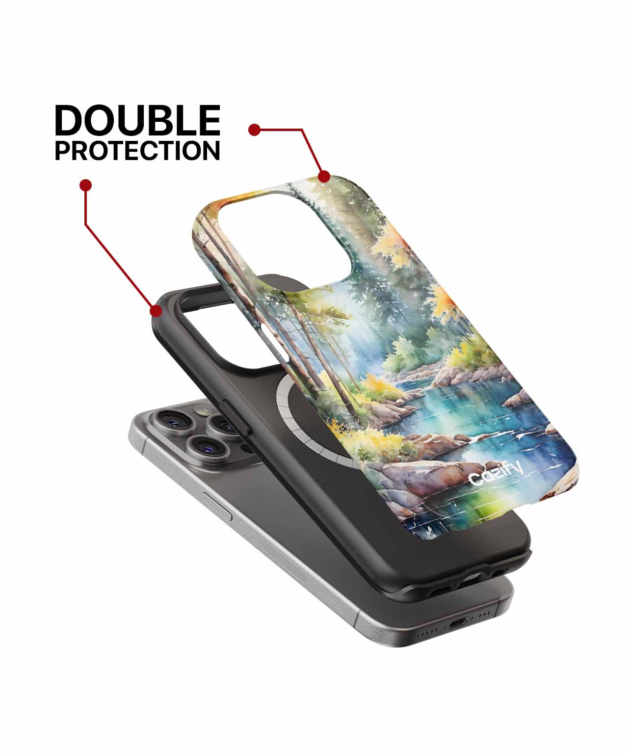 Tranquil Forest Stream Autumn Bliss iPhone case Case Cazify - Delivery Canada