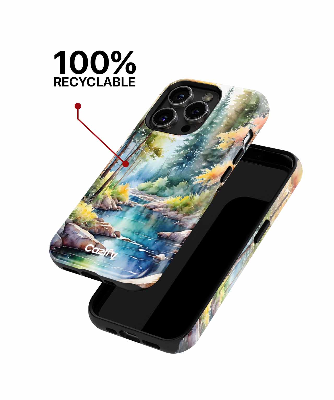 Tranquil Forest Stream Autumn Bliss iPhone case Case Cazify - Delivery Canada