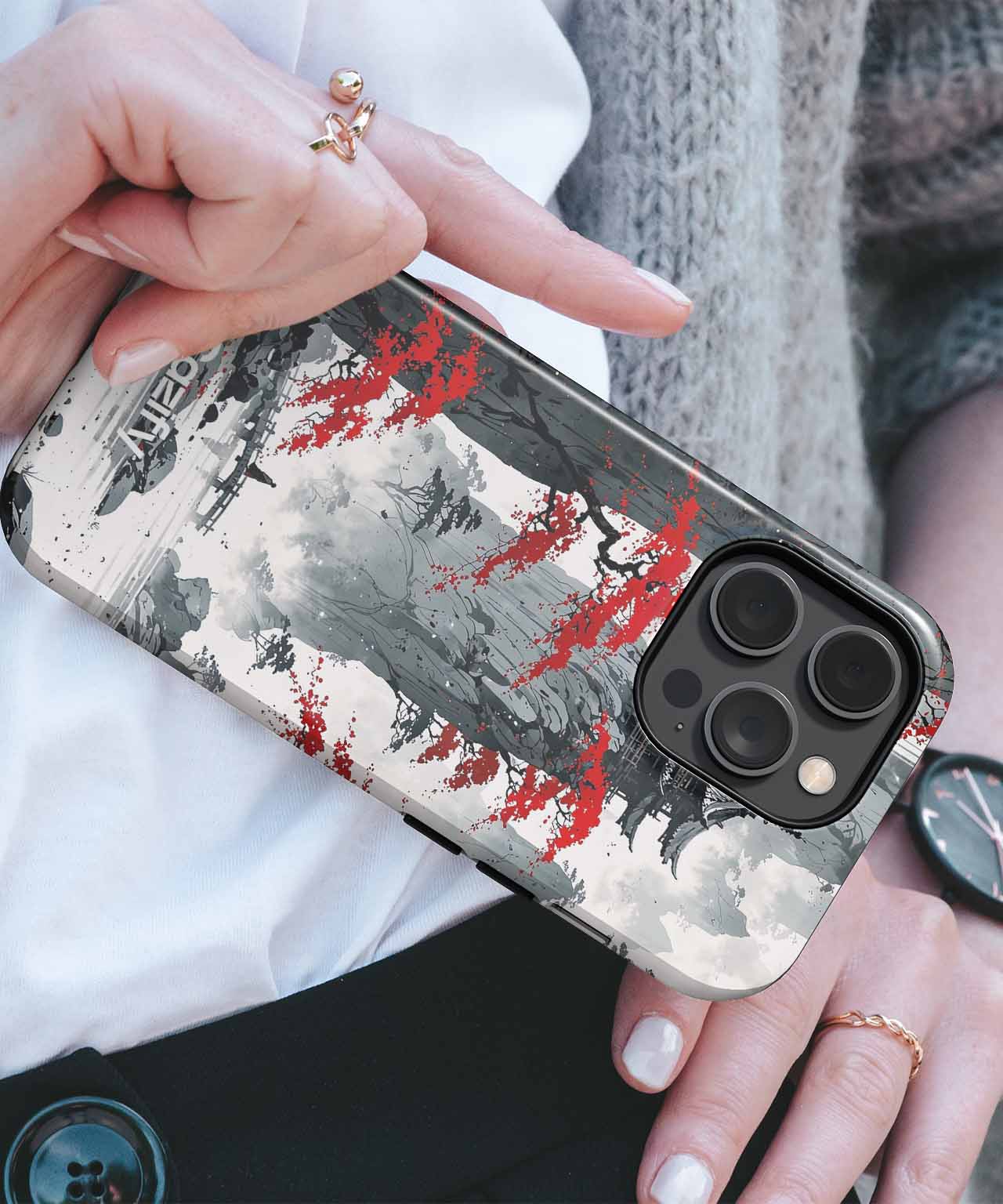 Tranquil Mountain Retreat with Red Foliage iPhone case Case Cazify - Delivery Canada