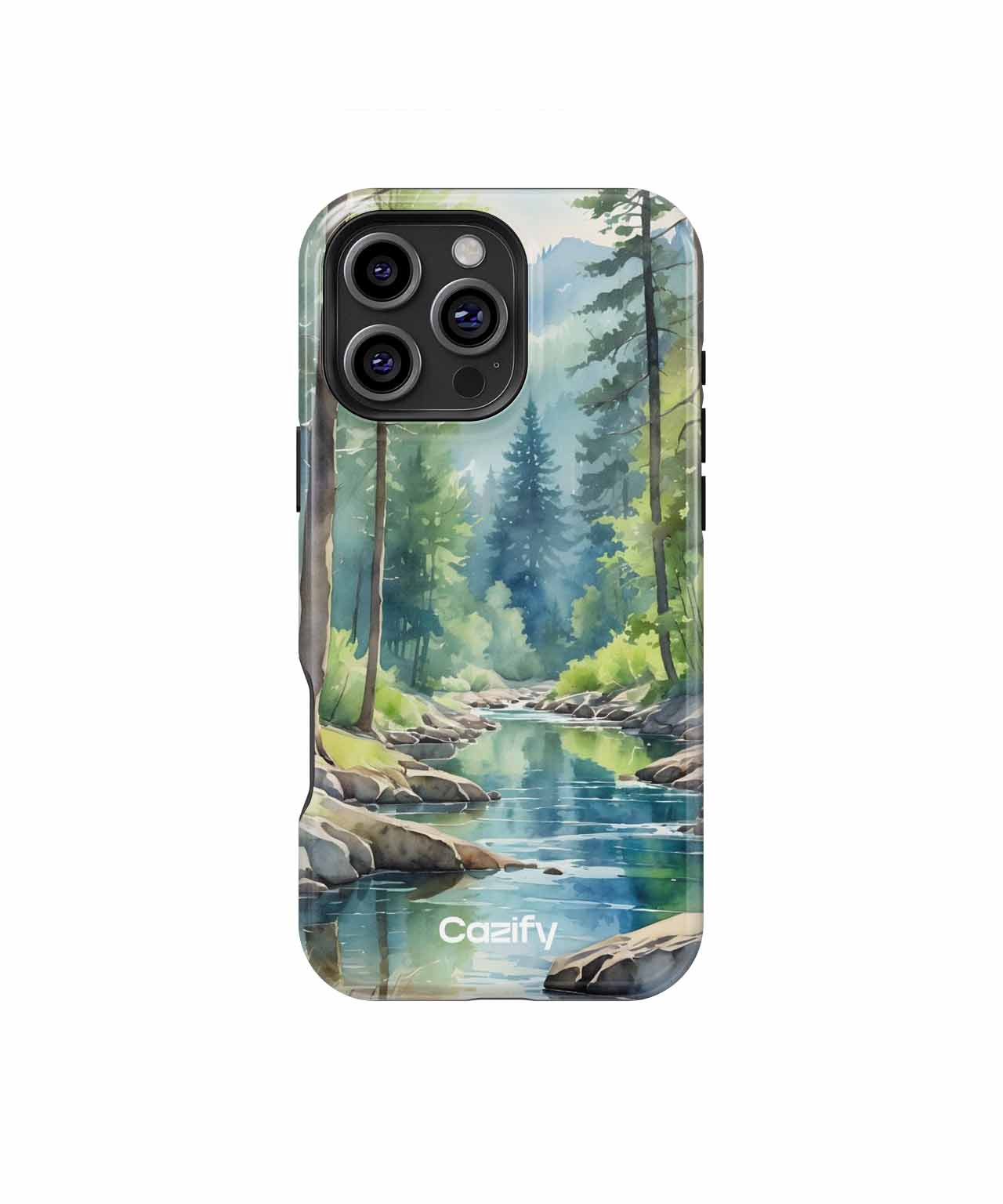 Tranquil Nature Escape with Flowing River iPhone case Case Cazify - Delivery Canada