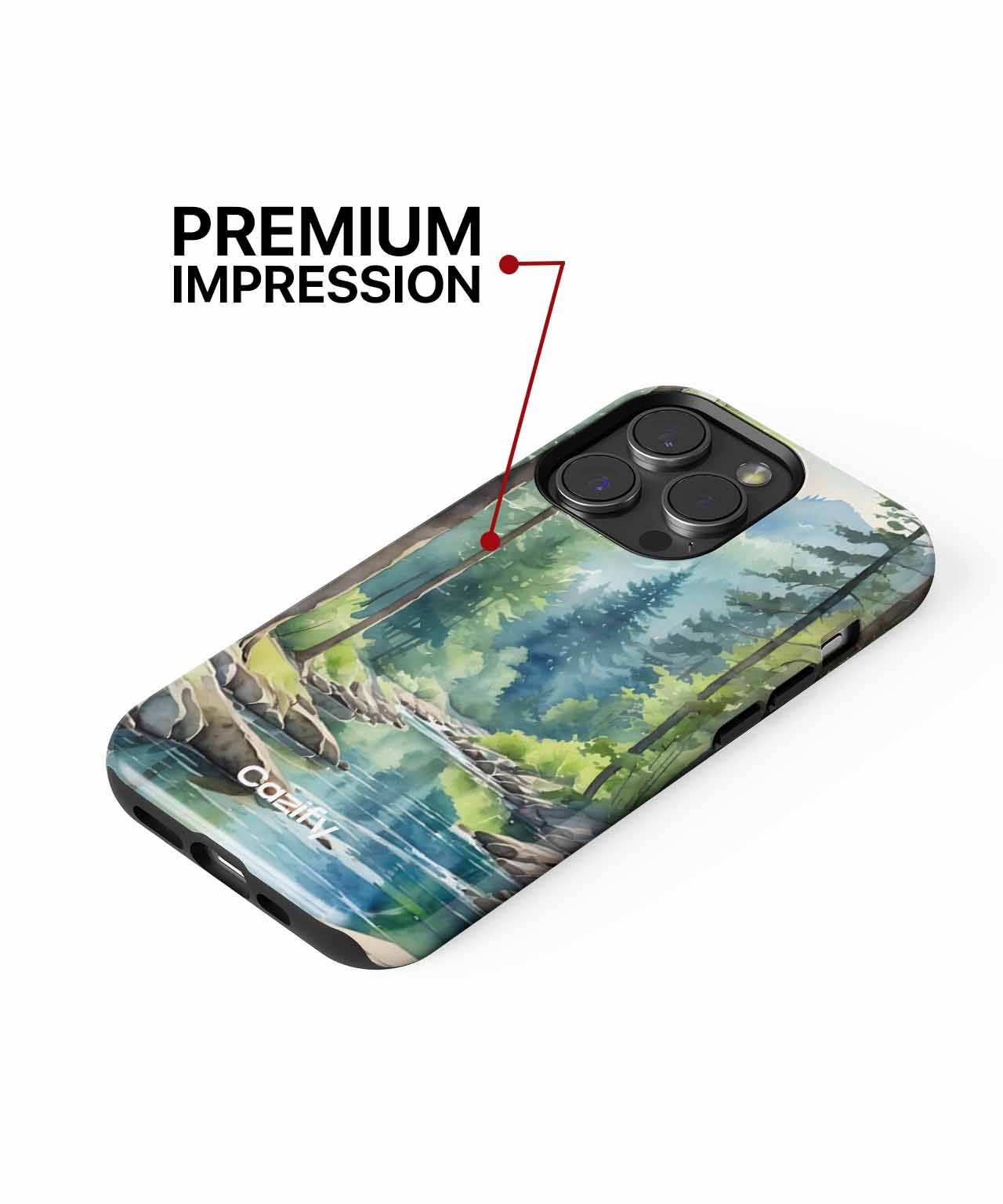 Tranquil Nature Escape with Flowing River iPhone case Case Cazify - Delivery Canada