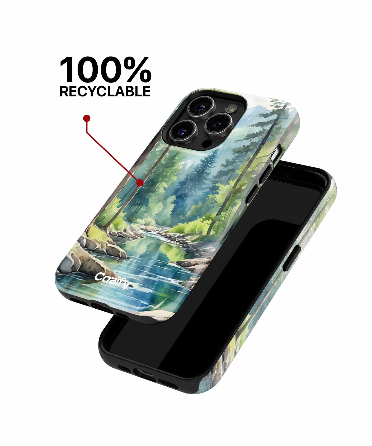Tranquil Nature Escape with Flowing River iPhone case Case Cazify - Delivery Canada