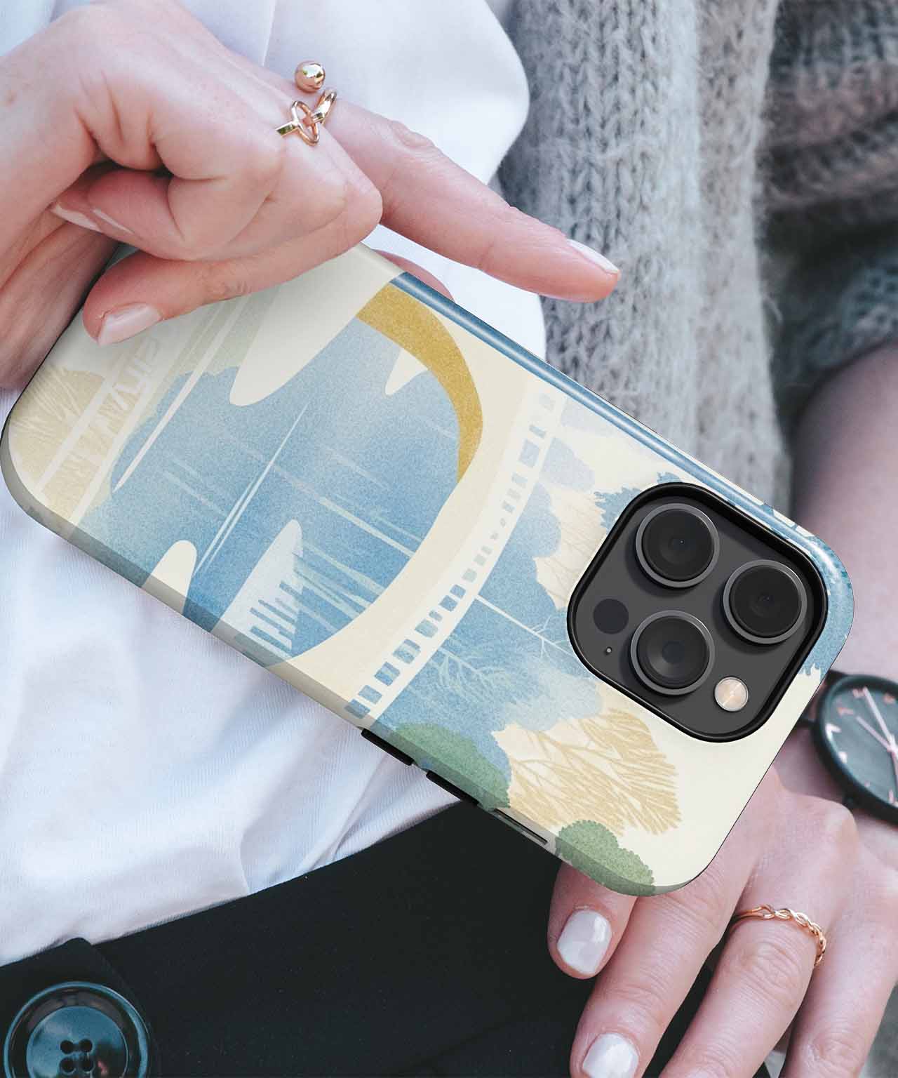 Tranquil Winter Wonderland with a Bridge iPhone case Case Cazify - Delivery Canada