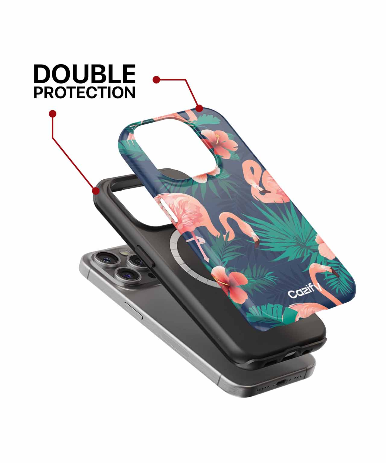 Tropical Flamingos Dancing in Paradise iPhone case Case Cazify - Delivery Canada