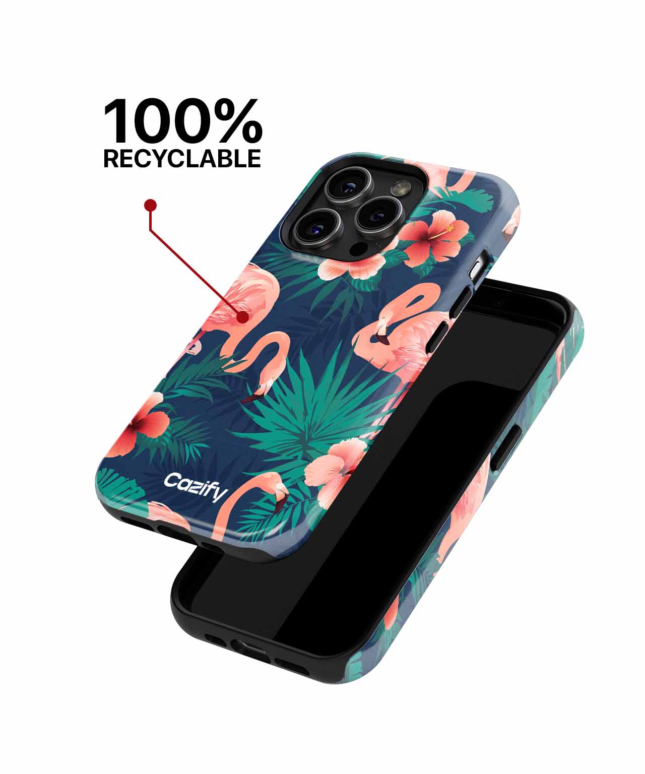 Tropical Flamingos Dancing in Paradise iPhone case Case Cazify - Delivery Canada