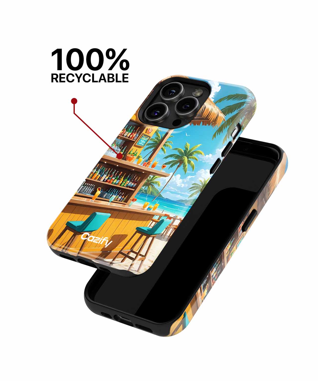 Tropical Paradise Cocktails Under Palm Trees iPhone case Case Cazify - Delivery Canada