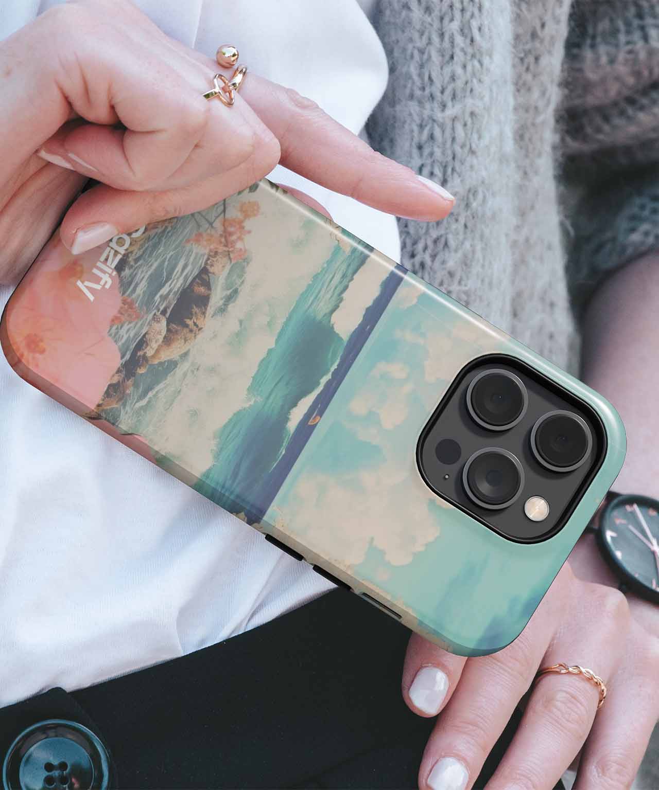 Tropical Paradise with Whimsical Waves iPhone case Case Cazify - Delivery Canada