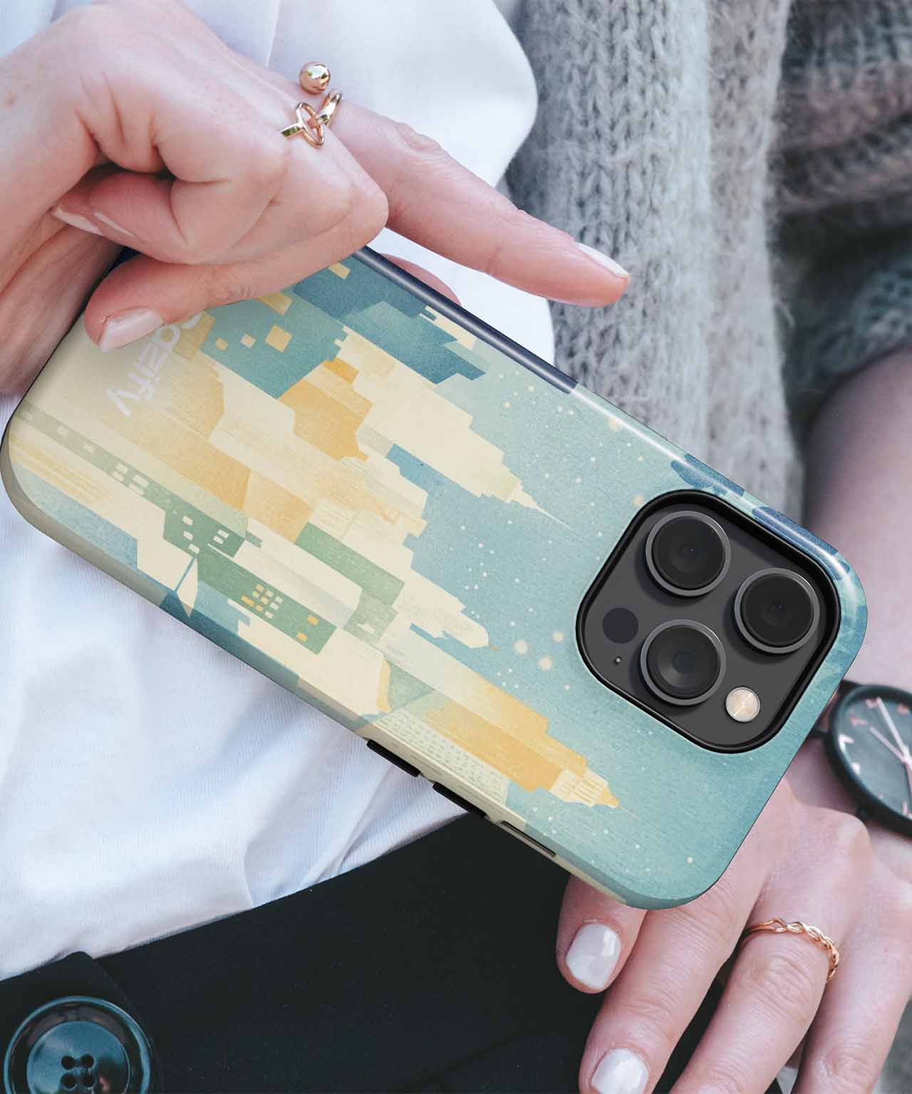 Urban Dreamy Skyline Nighttime Bliss iPhone case Case Cazify - Delivery Canada